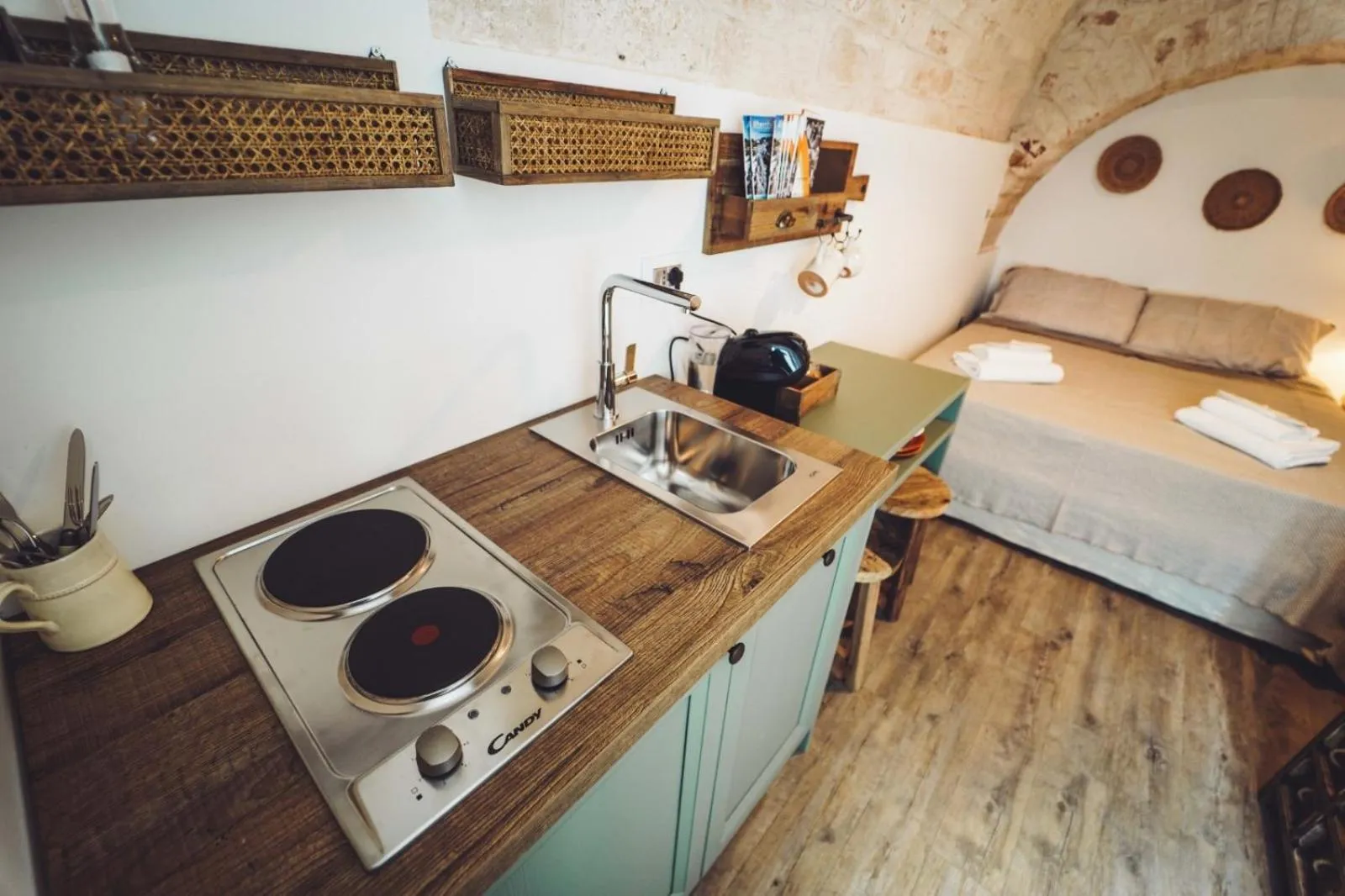 Bed in Trullo Syrah-Trulli Antì Charme & Relax