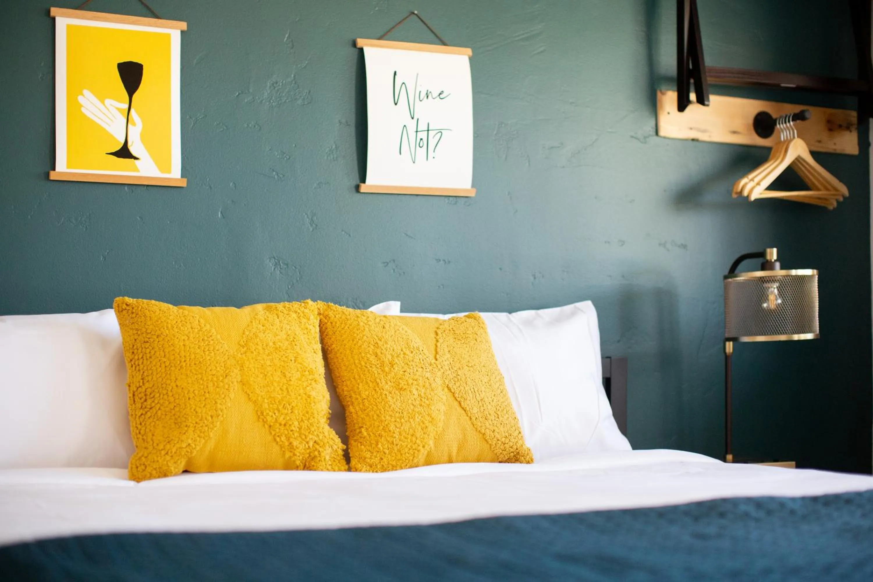 Bed in Spoke and Vine Motel