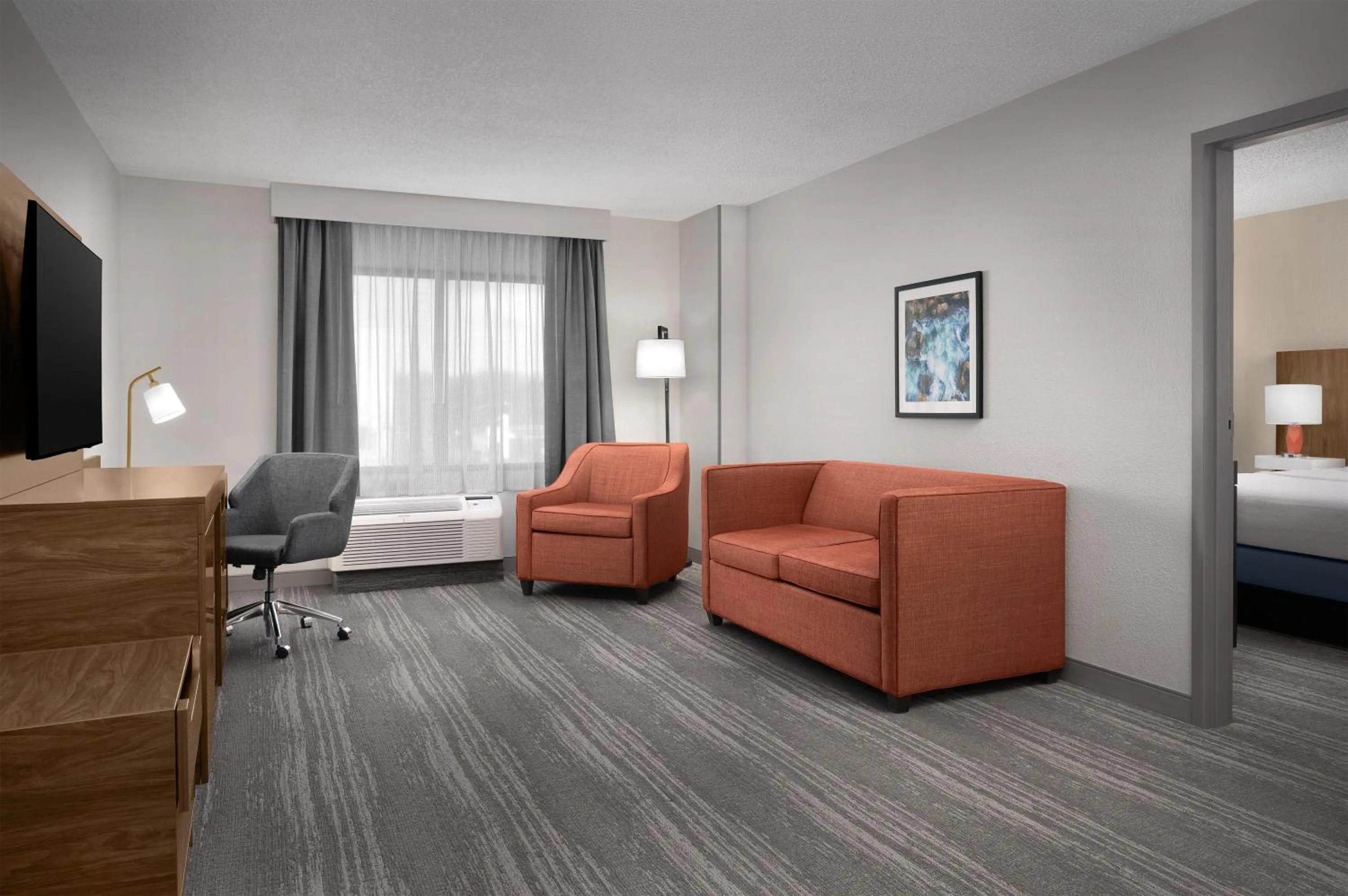 Living room, Bed in Hampton Inn & Suites Denver-Cherry Creek