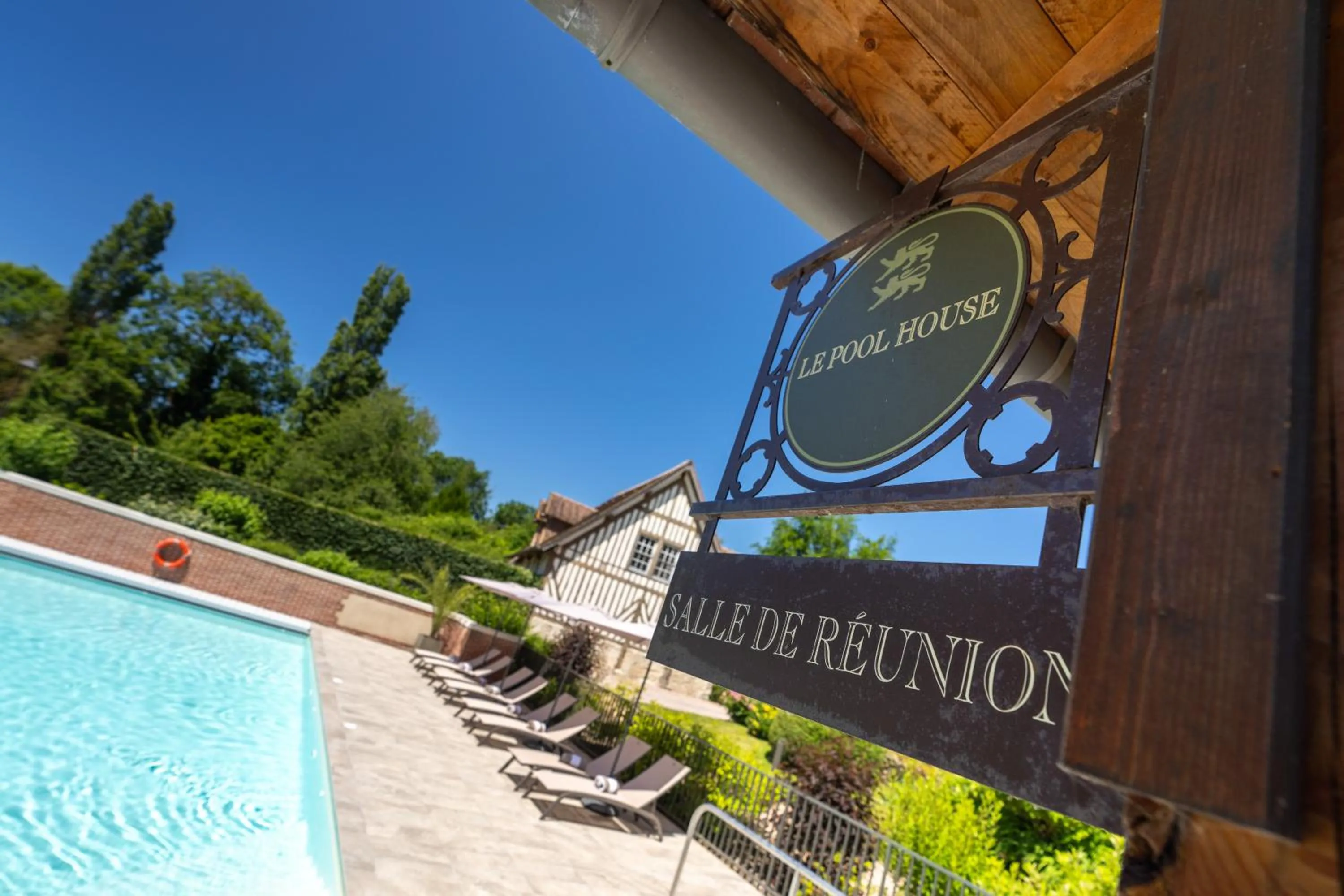 Pool view in Les Manoirs des Portes de Deauville - Small Luxury Hotel Of The World