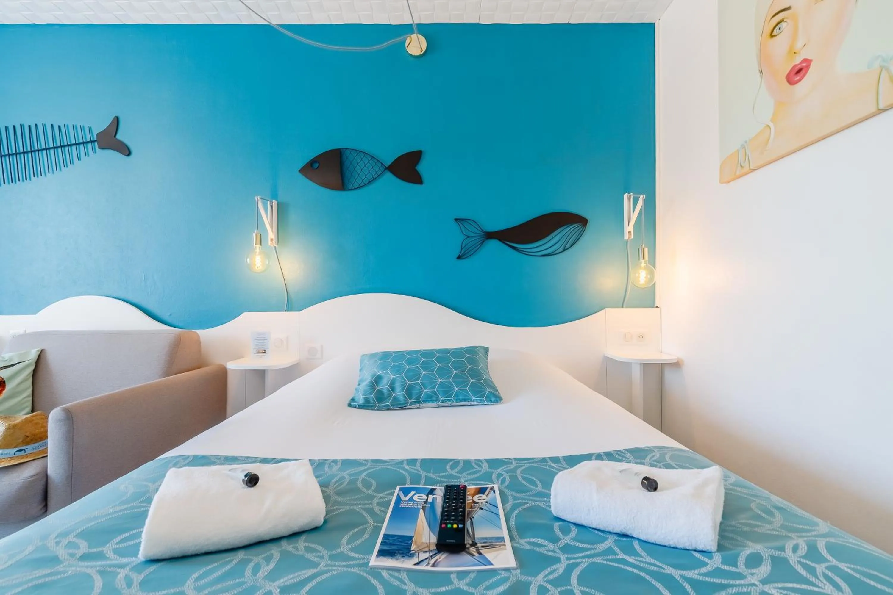 Bedroom, Bed in Hotel La Cote Oceane - Saint Jean de Monts