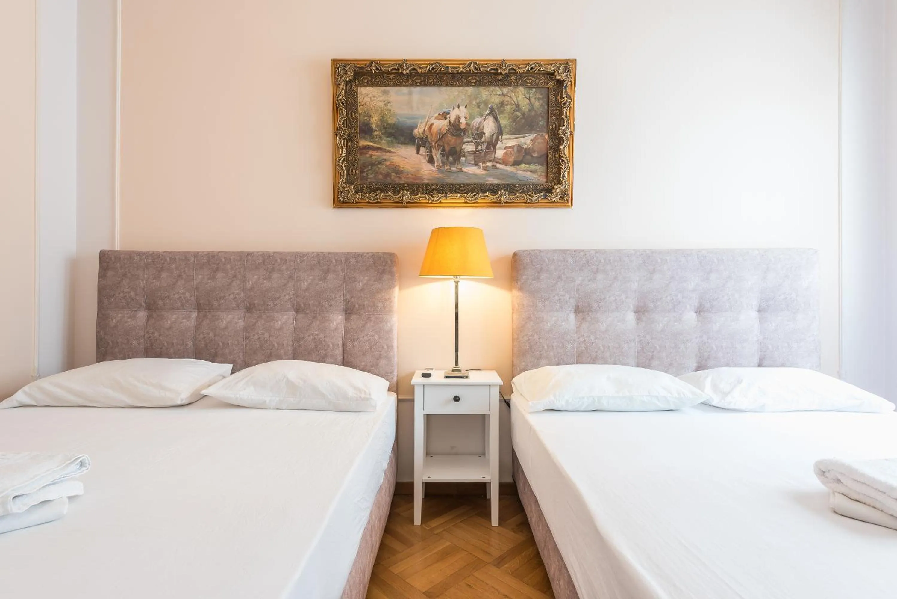 Bed in Athens Empire Paradise Apartment