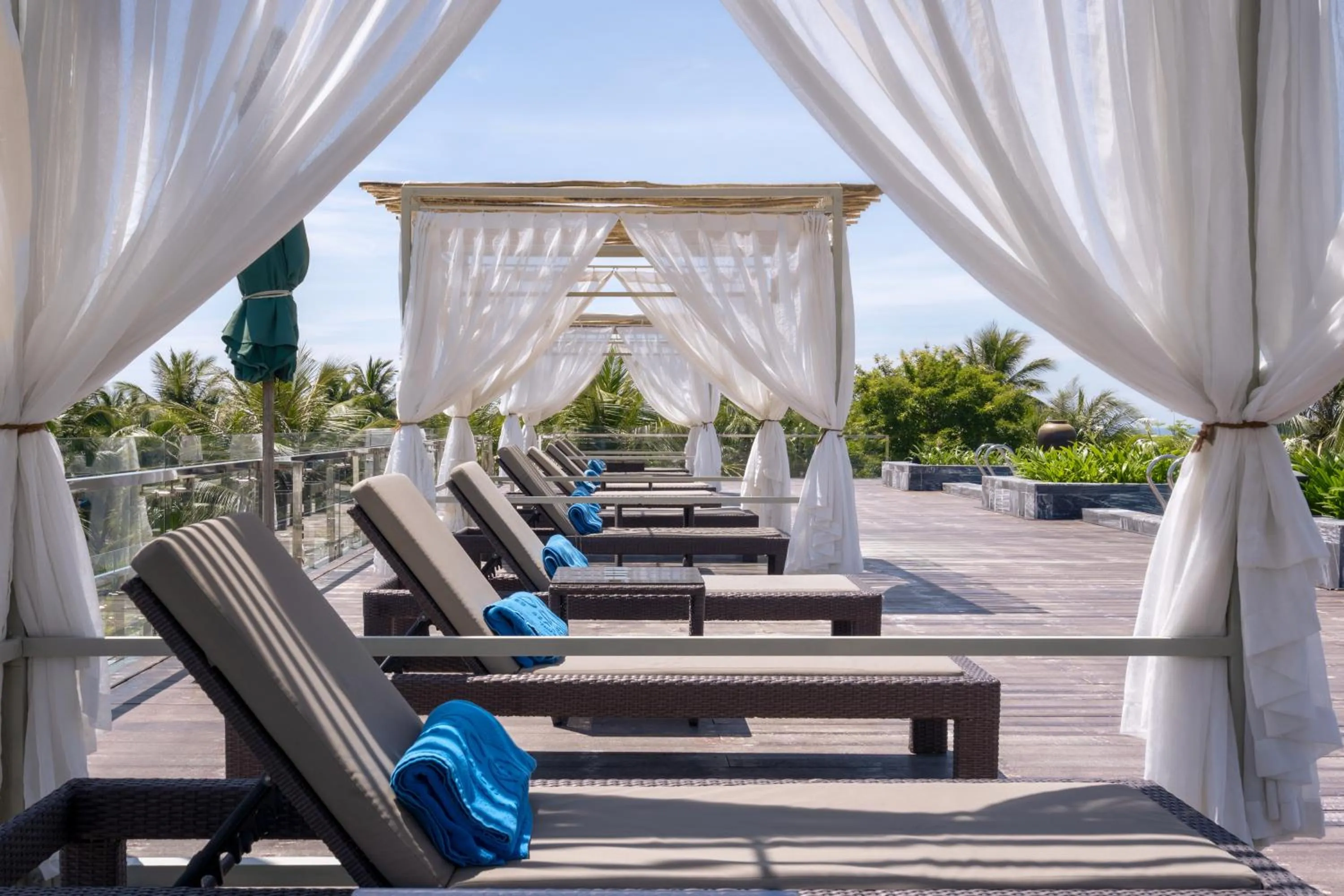 sunbed in CocoLand Thu Xa Ancient Town Resort