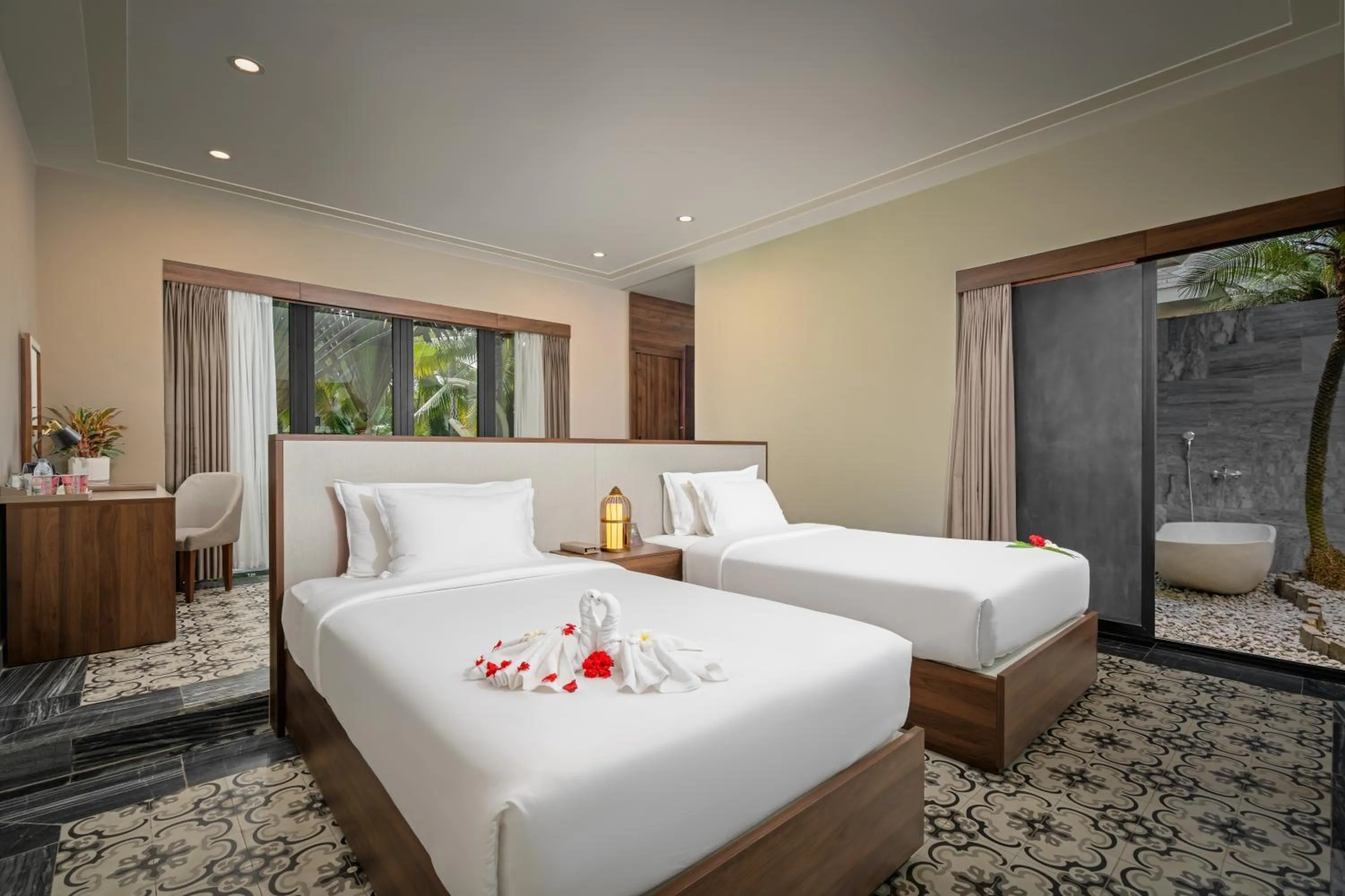 Photo of the whole room, Bed in CocoLand Thu Xa Ancient Town Hotel & Resort