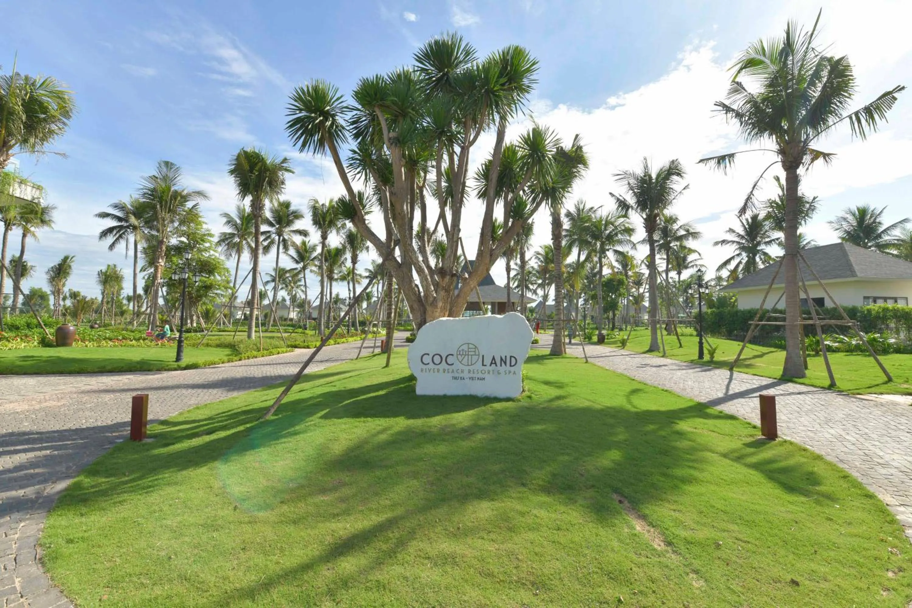 Facade/entrance in CocoLand Thu Xa Ancient Town Resort
