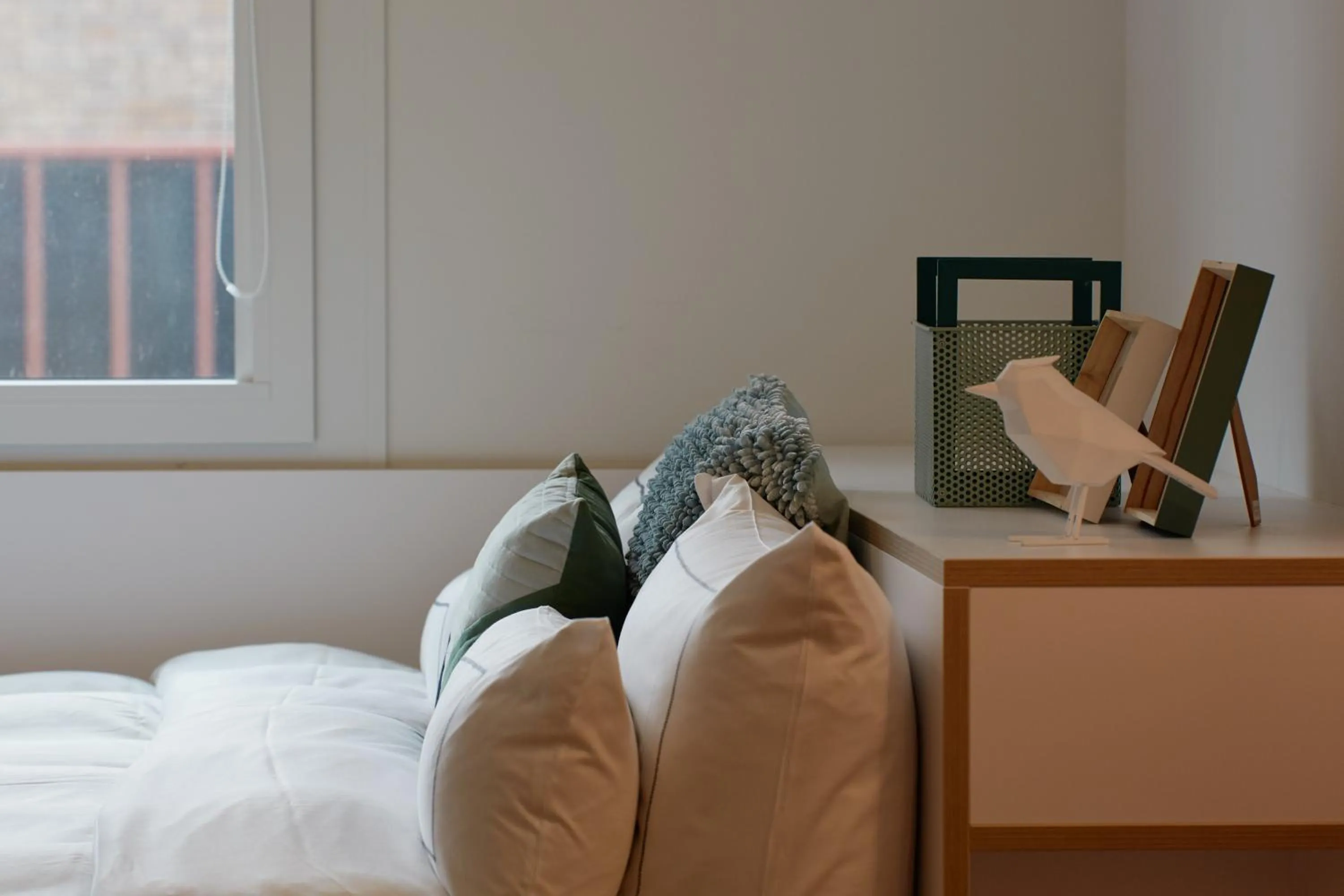 Decorative detail, Bed in hotel friends Essen Zeche Zollverein