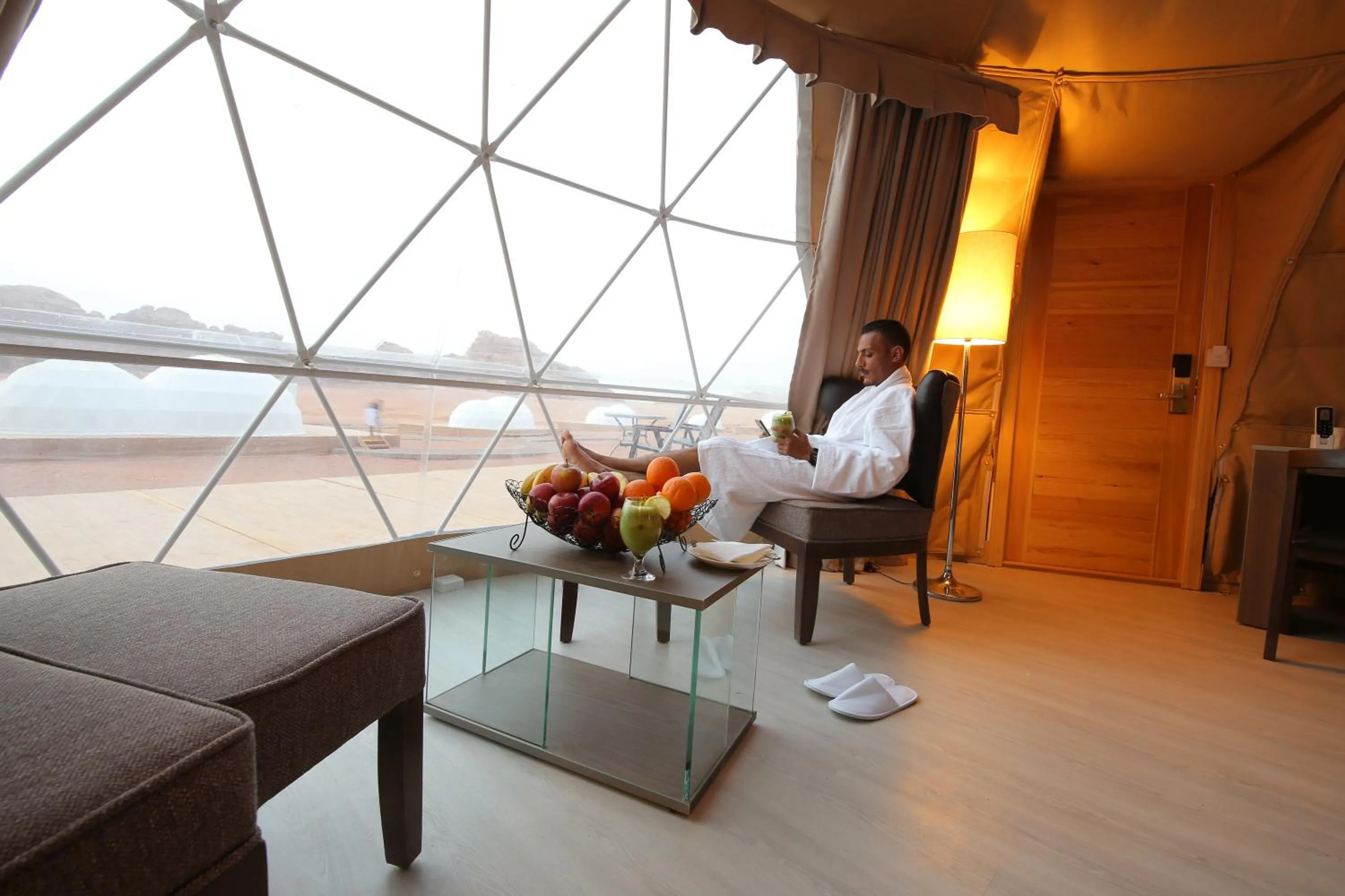 People in Wadi Rum UFO Luxotel