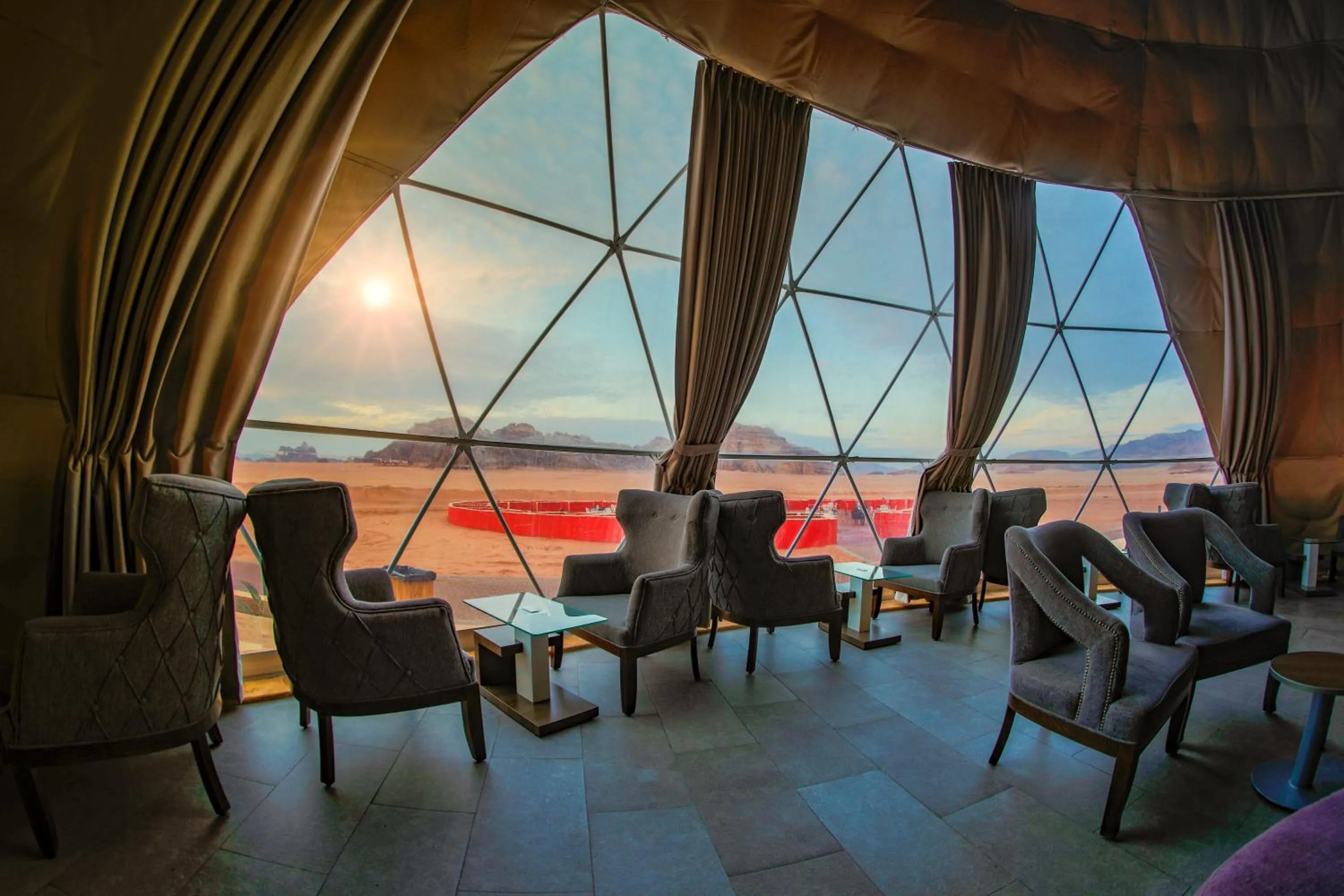Lobby or reception in Wadi Rum UFO Luxotel