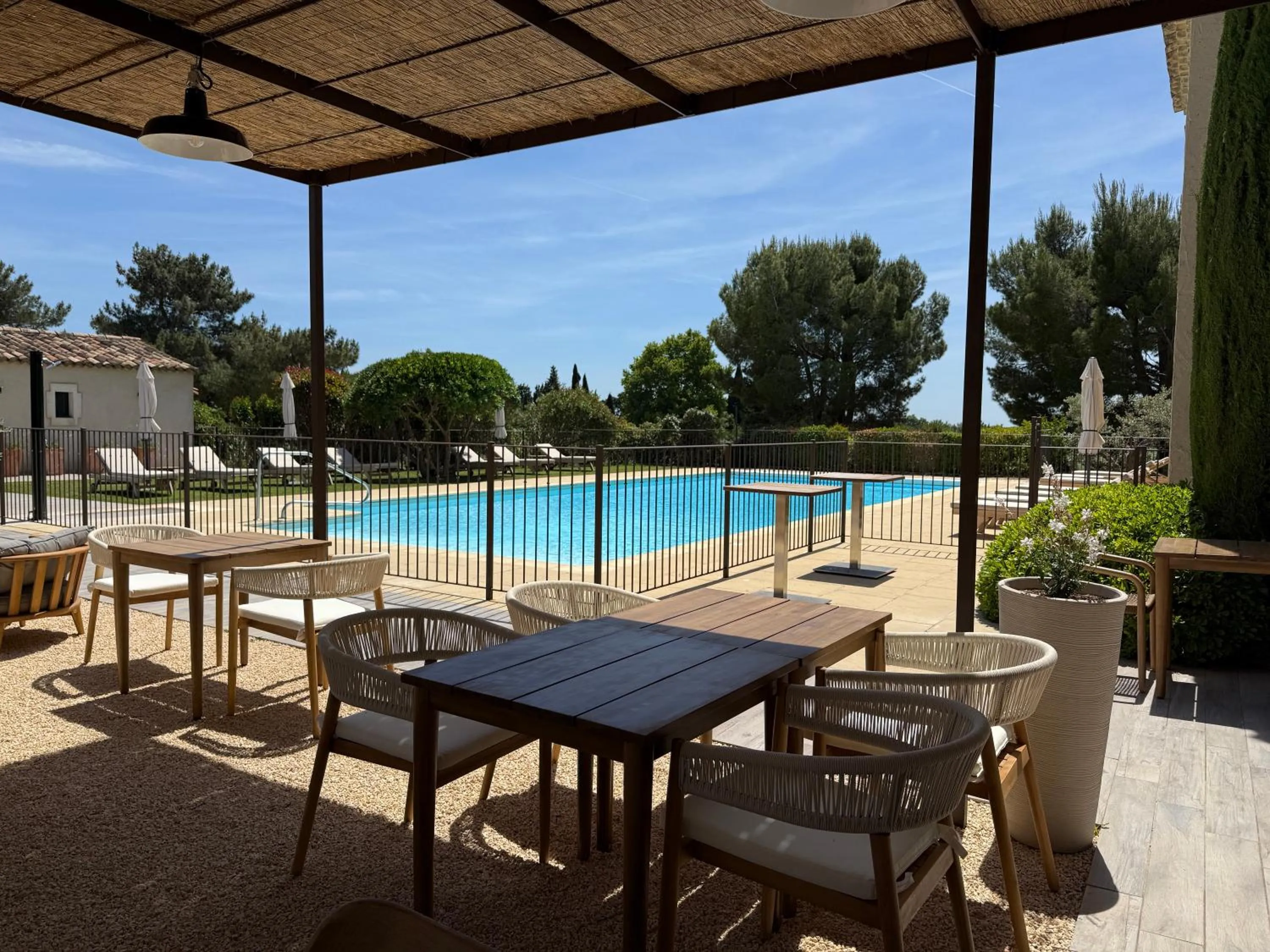 Pool view in Val Baussenc, The Originals Relais