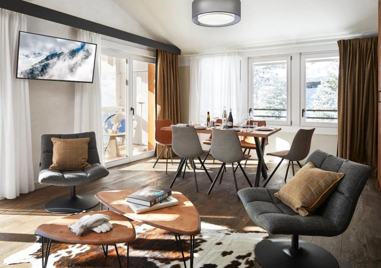 Living room in Ecrin Blanc Resort Courchevel - Aquapark