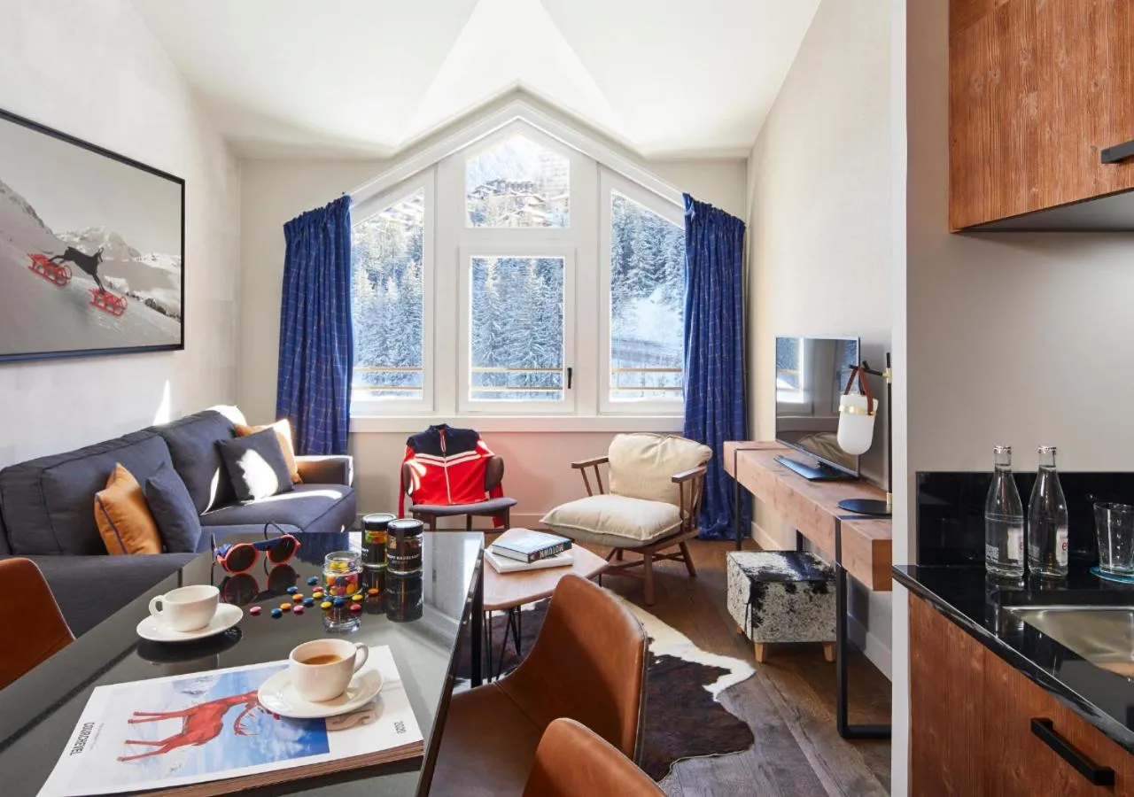 Living room in Ecrin Blanc Resort Courchevel - Aquapark