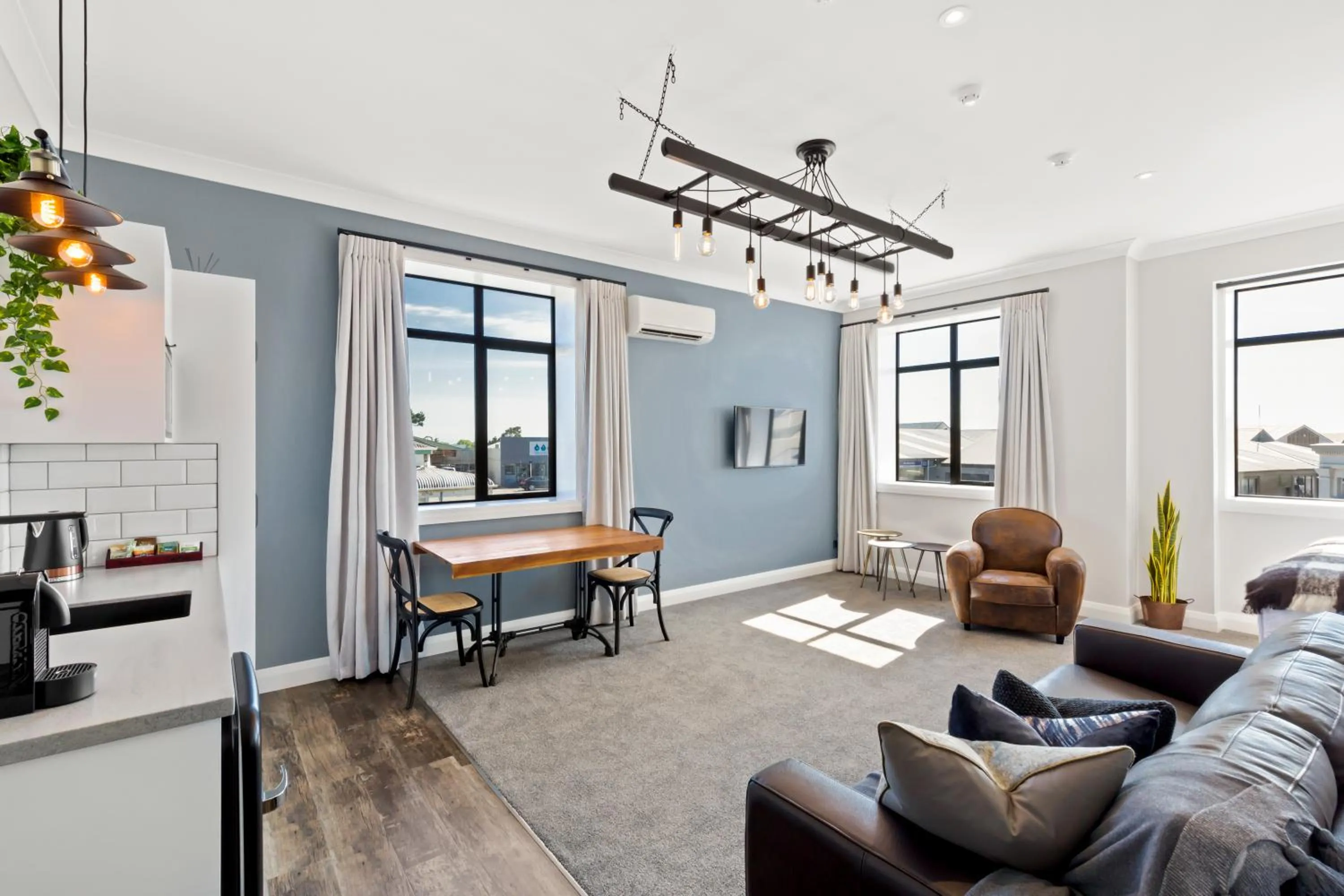 Living room in Hokitika Fire Station Boutique Accommodation