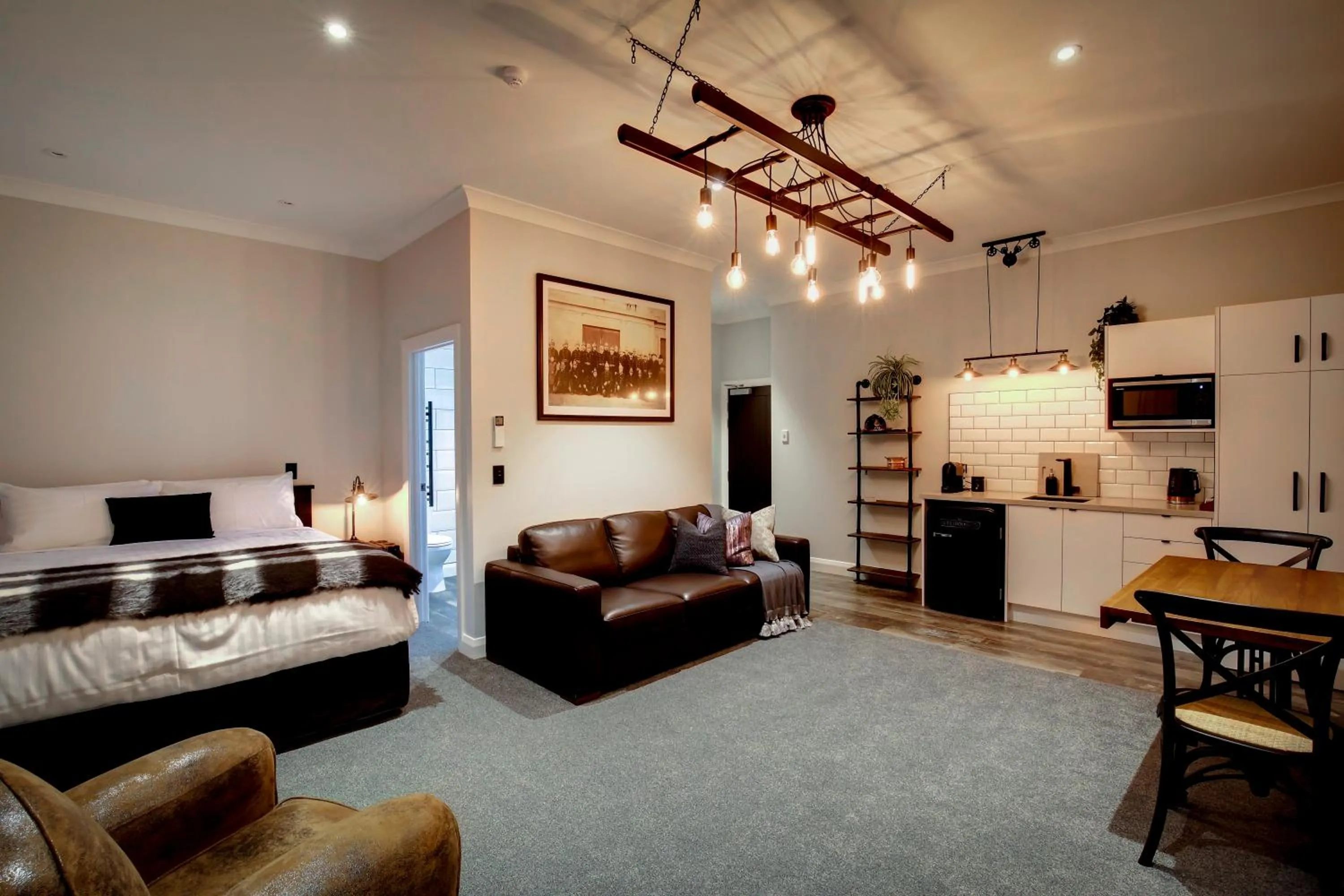 Living room in Hokitika Fire Station Boutique Accommodation