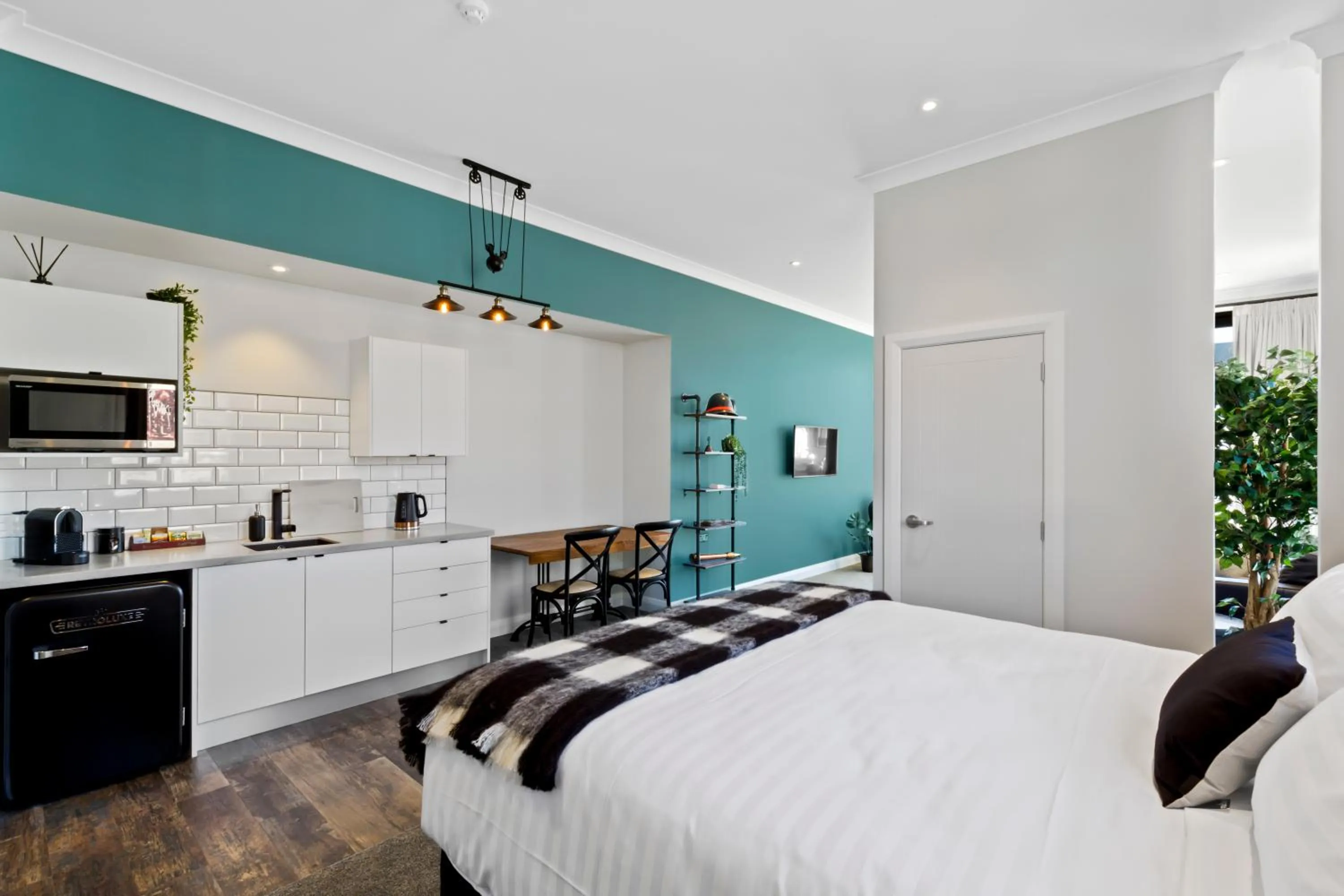 Photo of the whole room, Bed in Hokitika Fire Station Boutique Accommodation