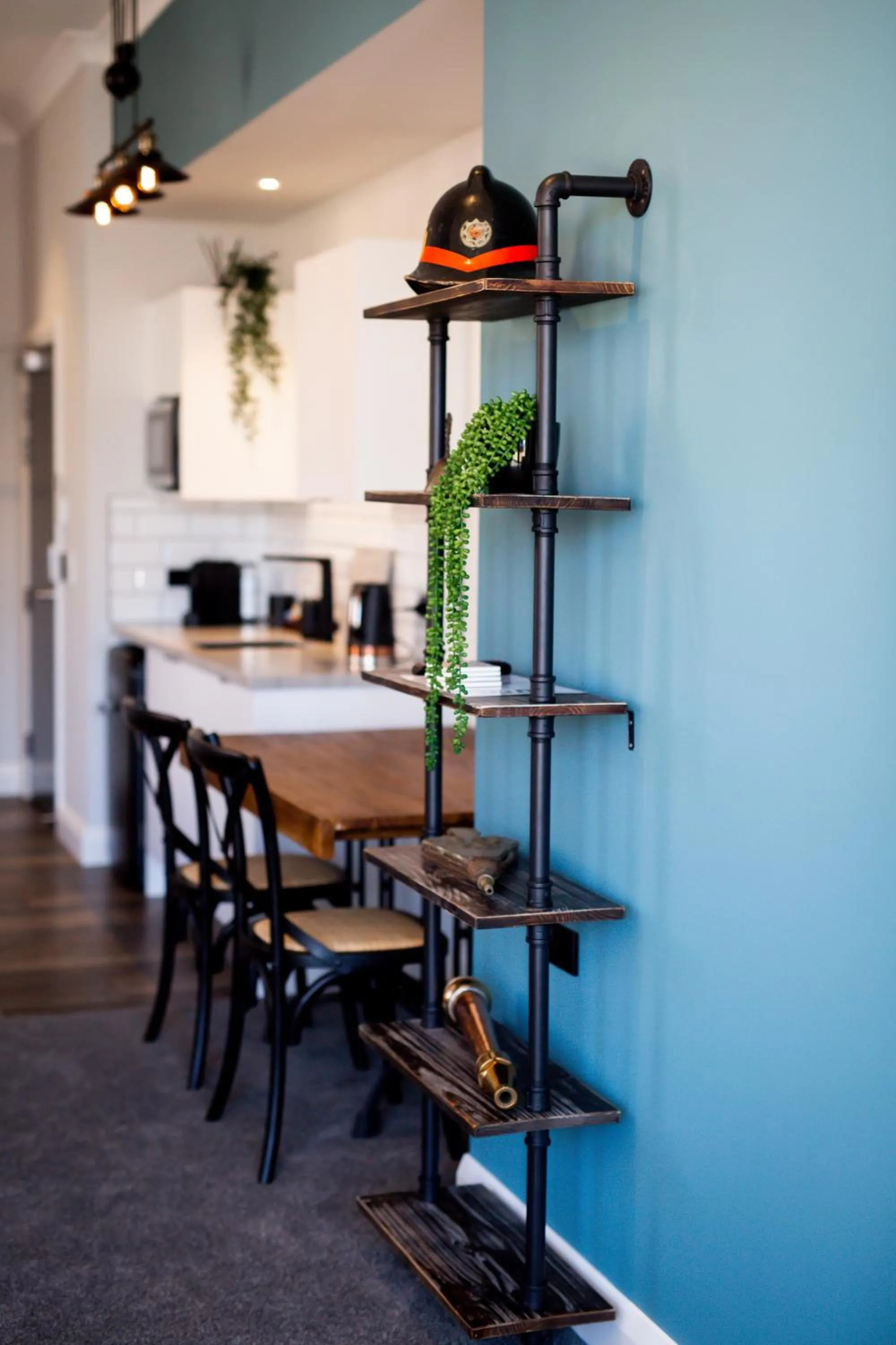 Dining area in Hokitika Fire Station Boutique Accommodation