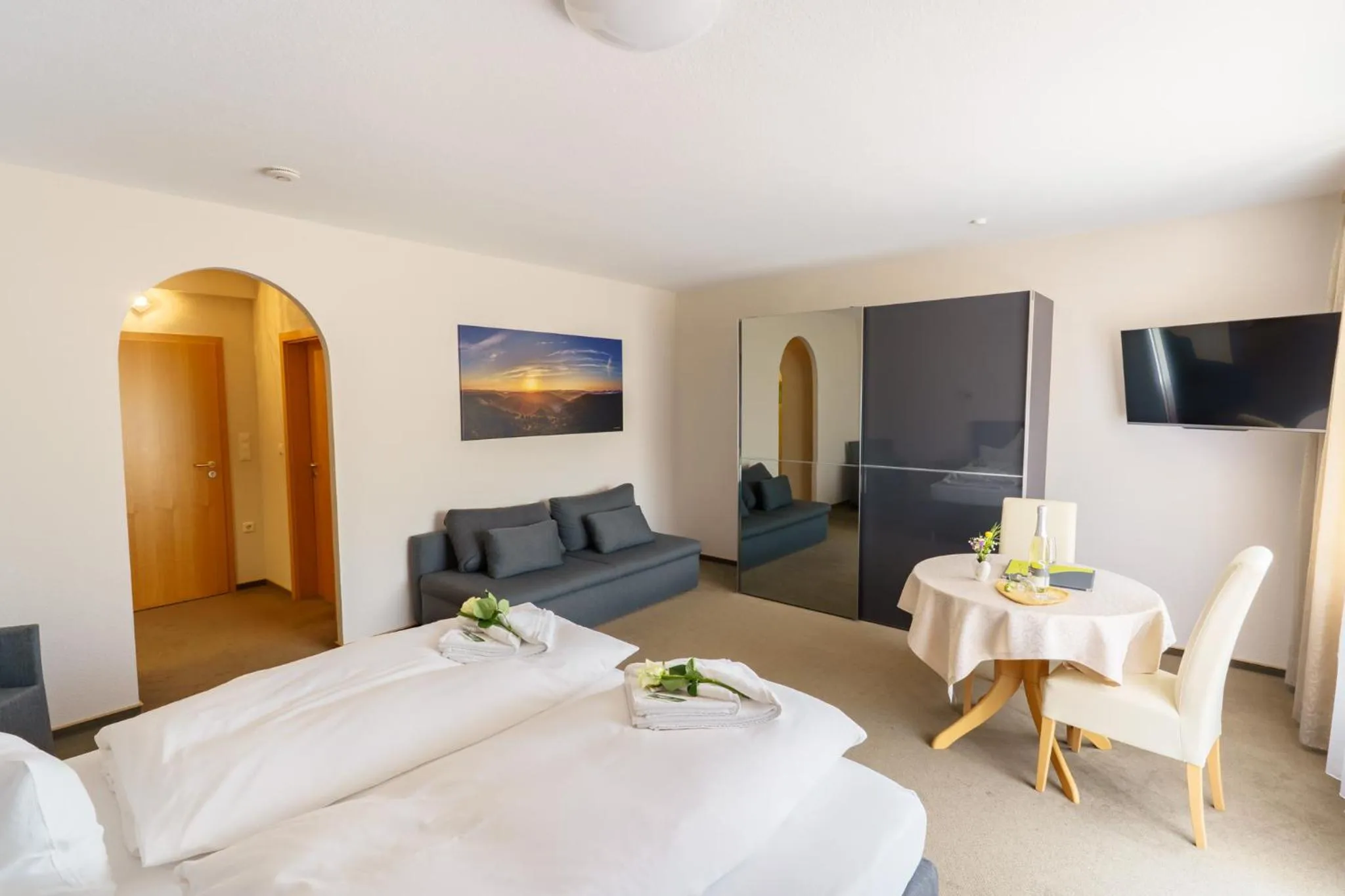 View (from property/room), Bed in Pension Bergterrasse