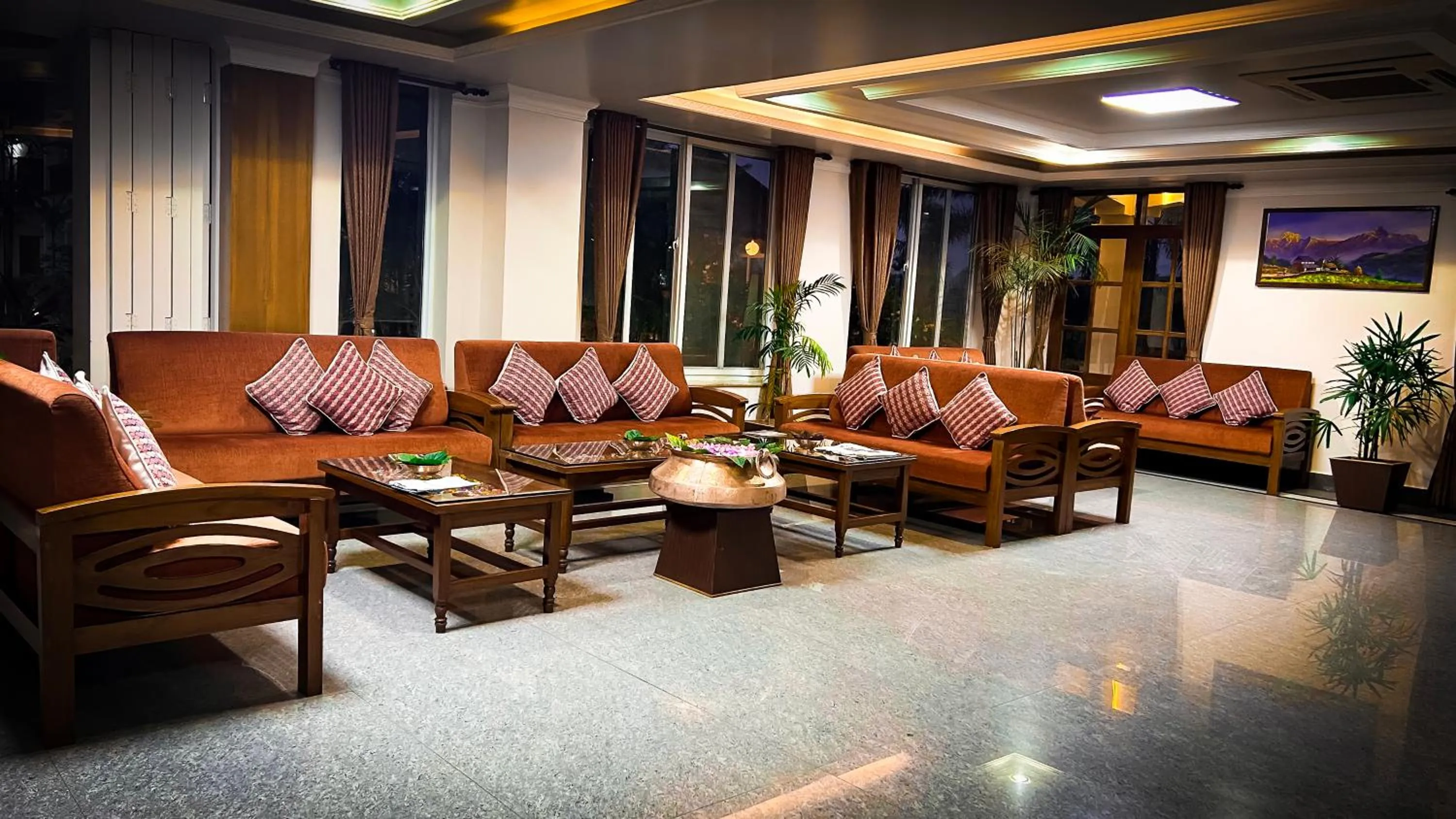 Living room in Hotel Earth Light Sauraha