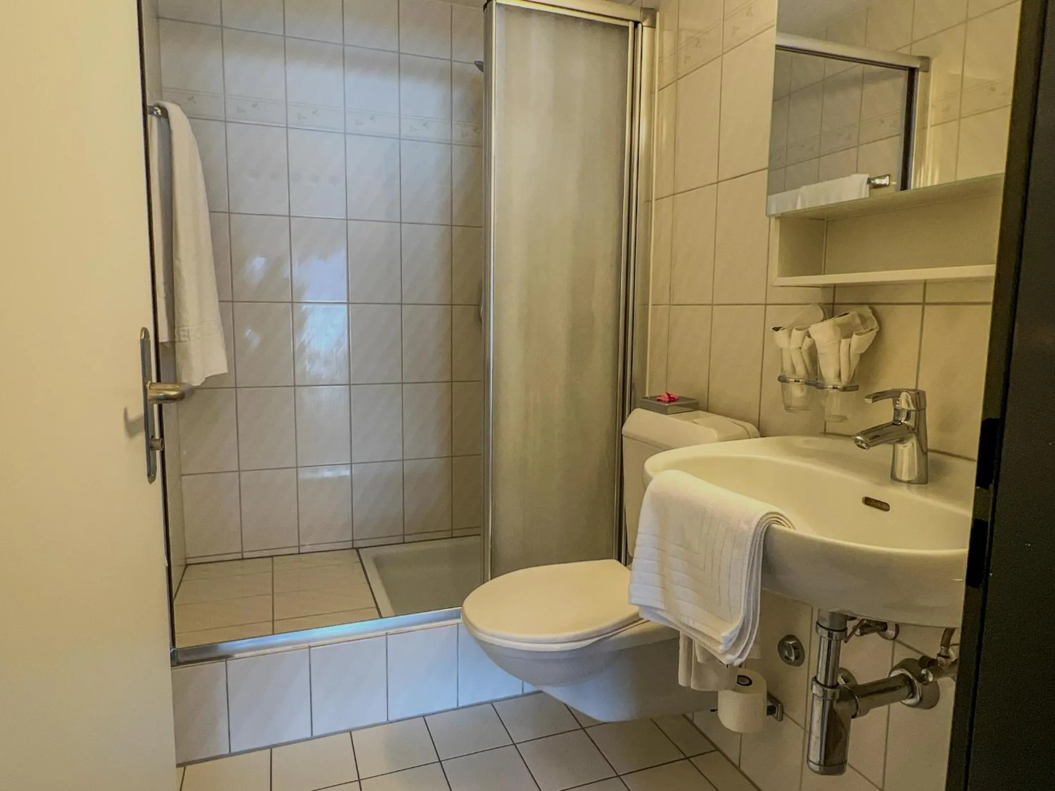 Shower in Seehotel Riviera at Lake Lucerne