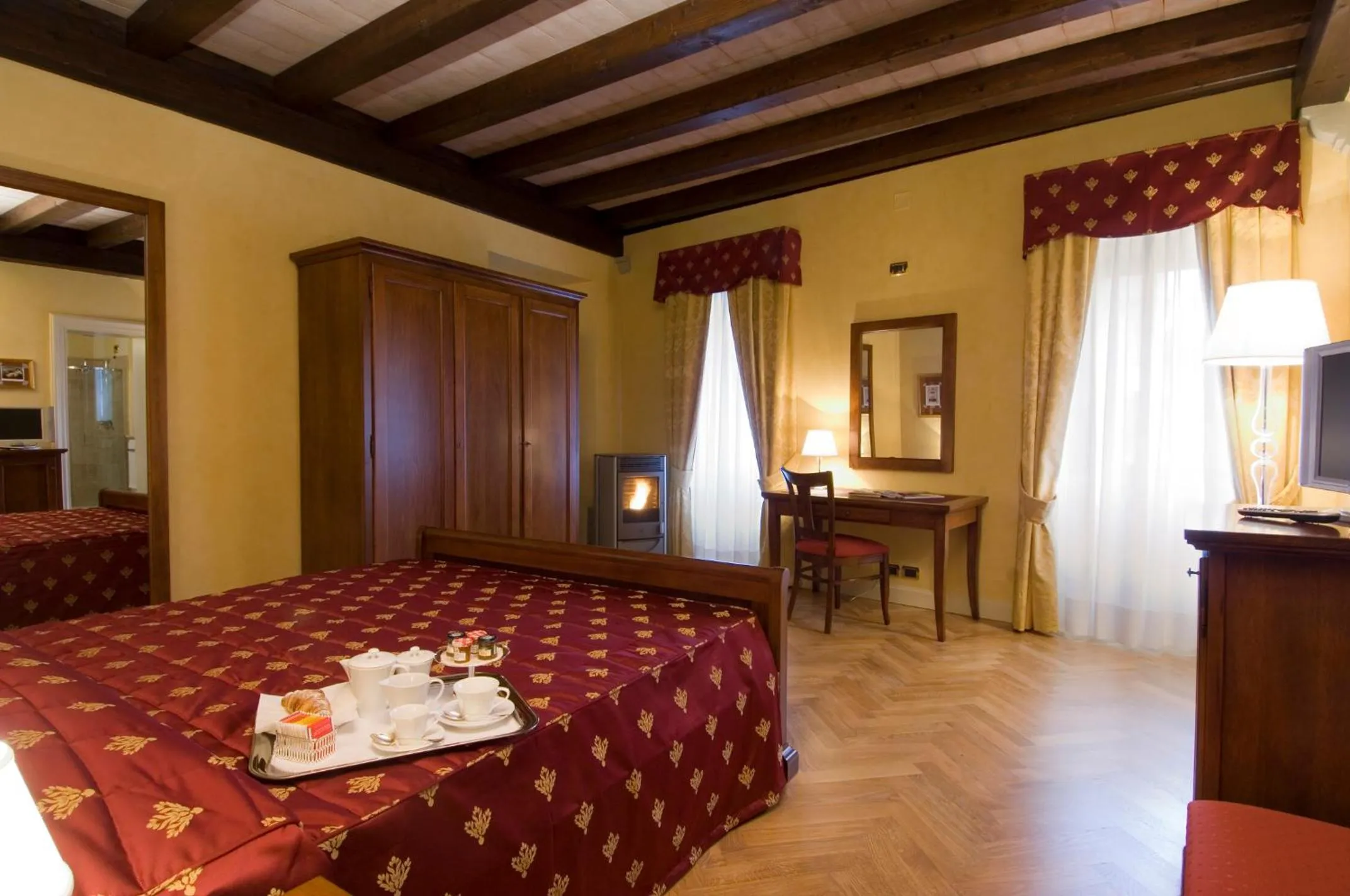 Bed in Relais La Colombara Spa & Wellness