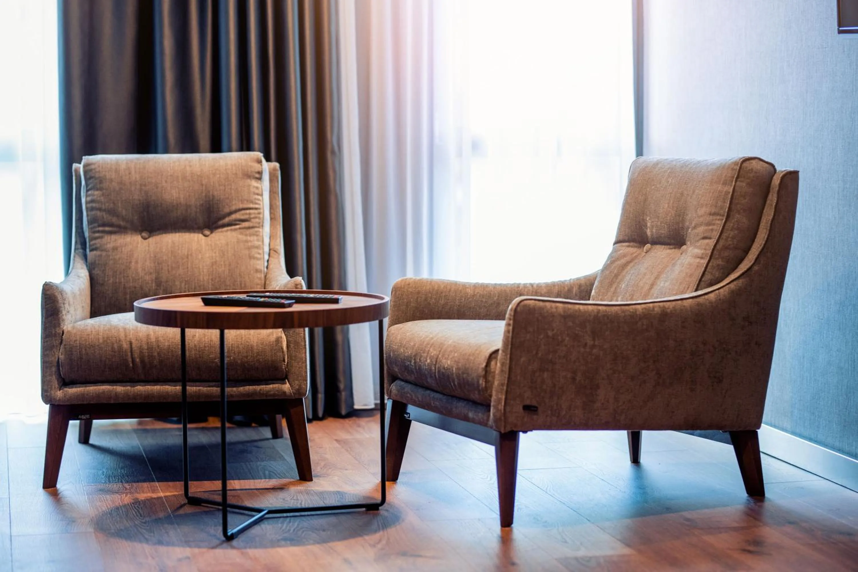 Seating area in Seraphine Plaza