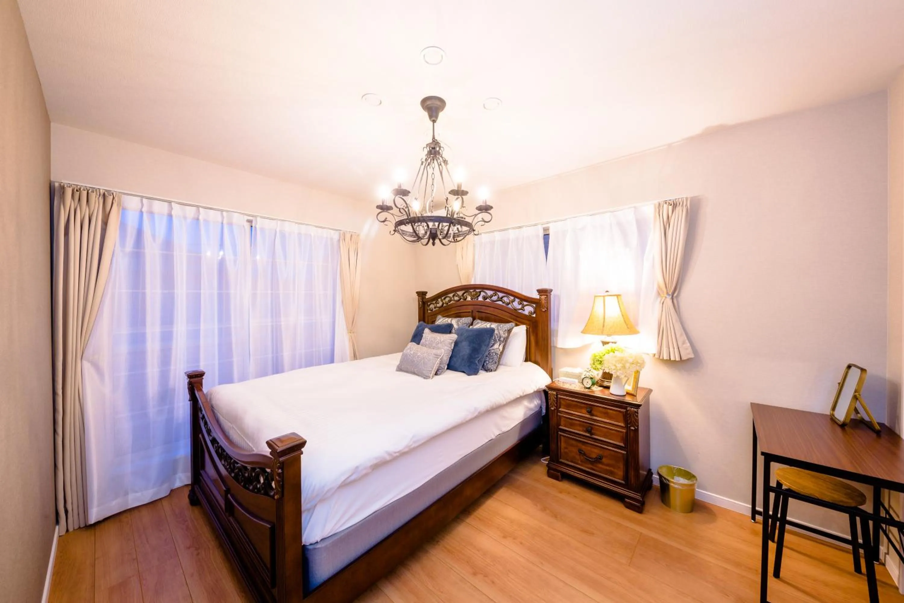 Bed in Villa Hanasaku Fujikawaguchiko B