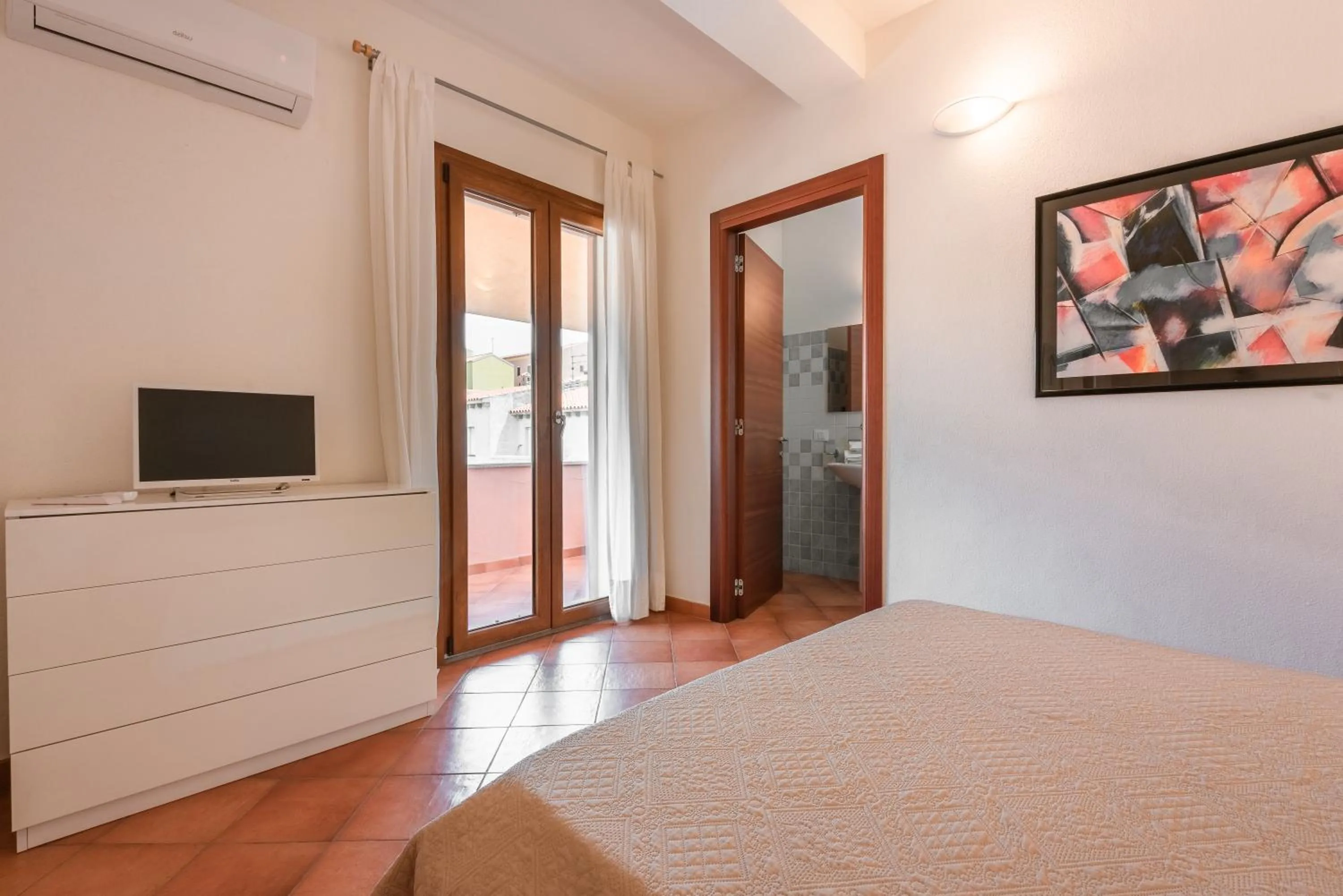 Living room, Bed in Cristal Blu