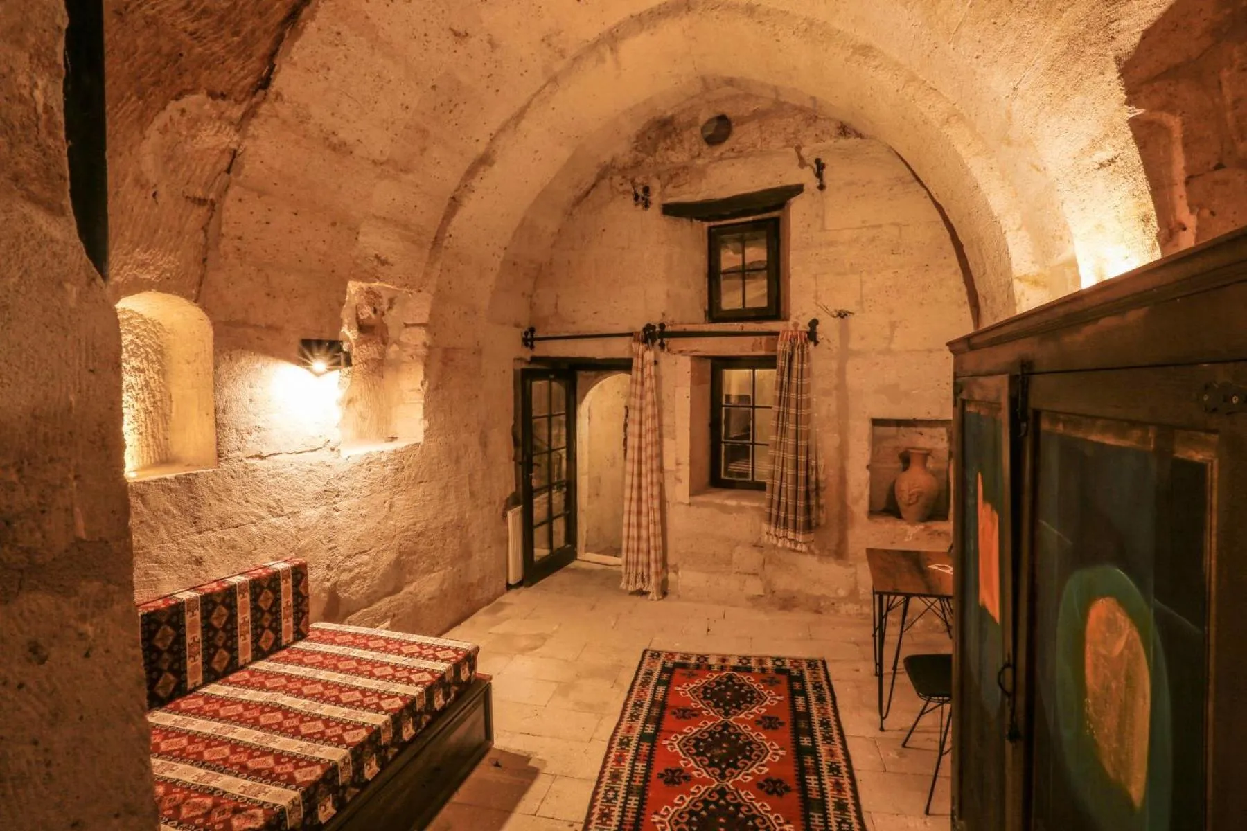 Seating area in Harkasos Cave Hotel