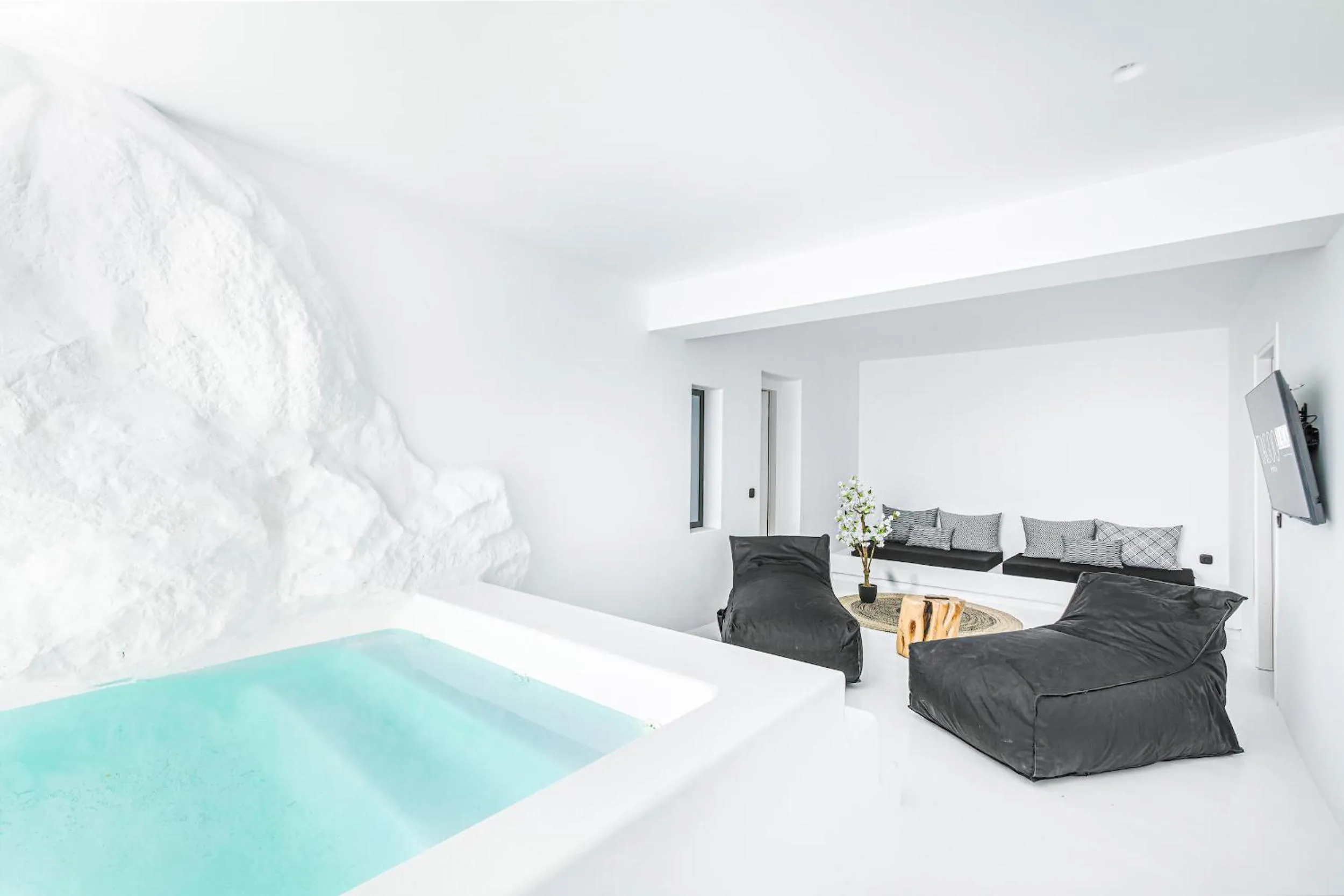 Seating area in Tagoo Black Mykonos