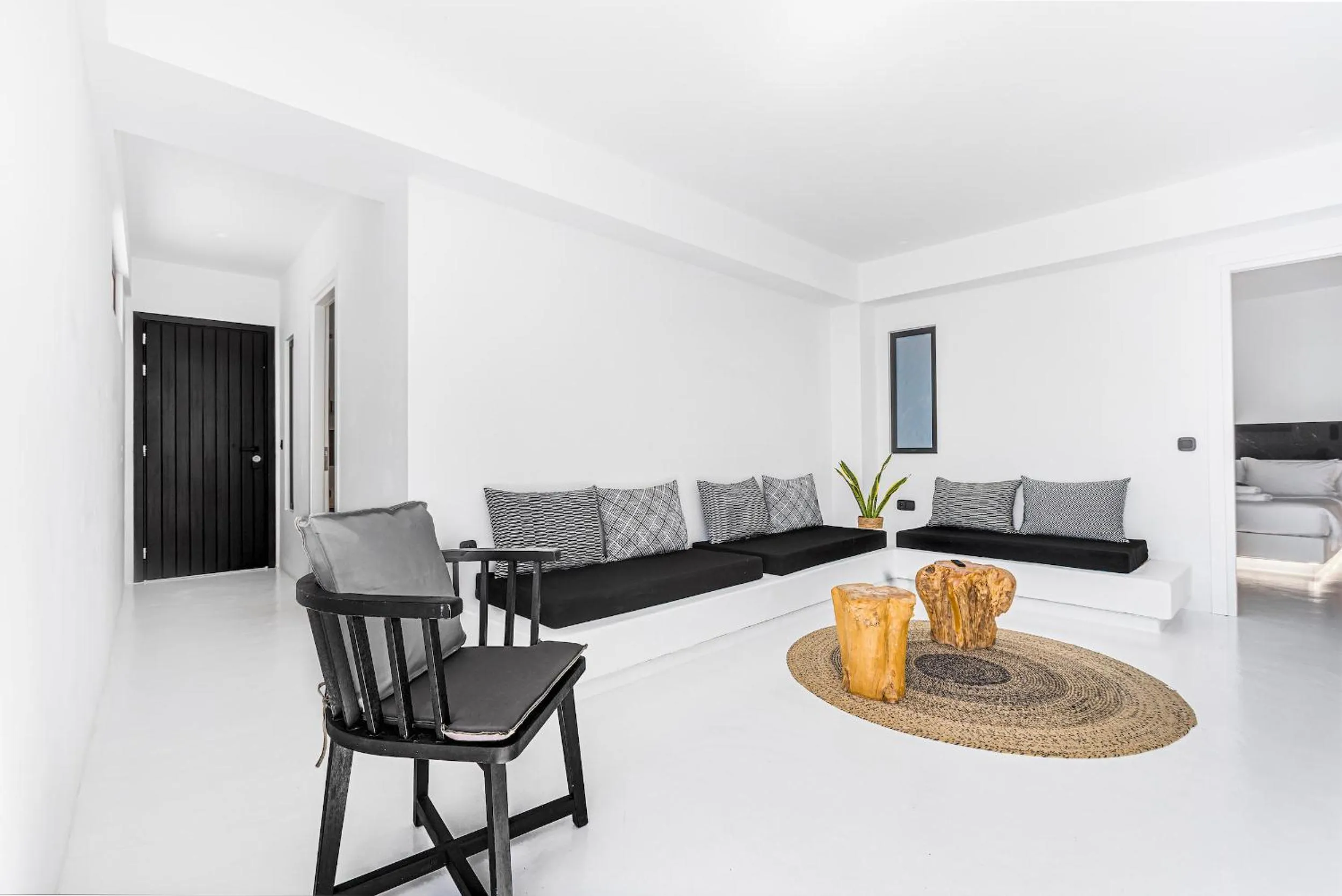 Seating area in Tagoo Black Mykonos