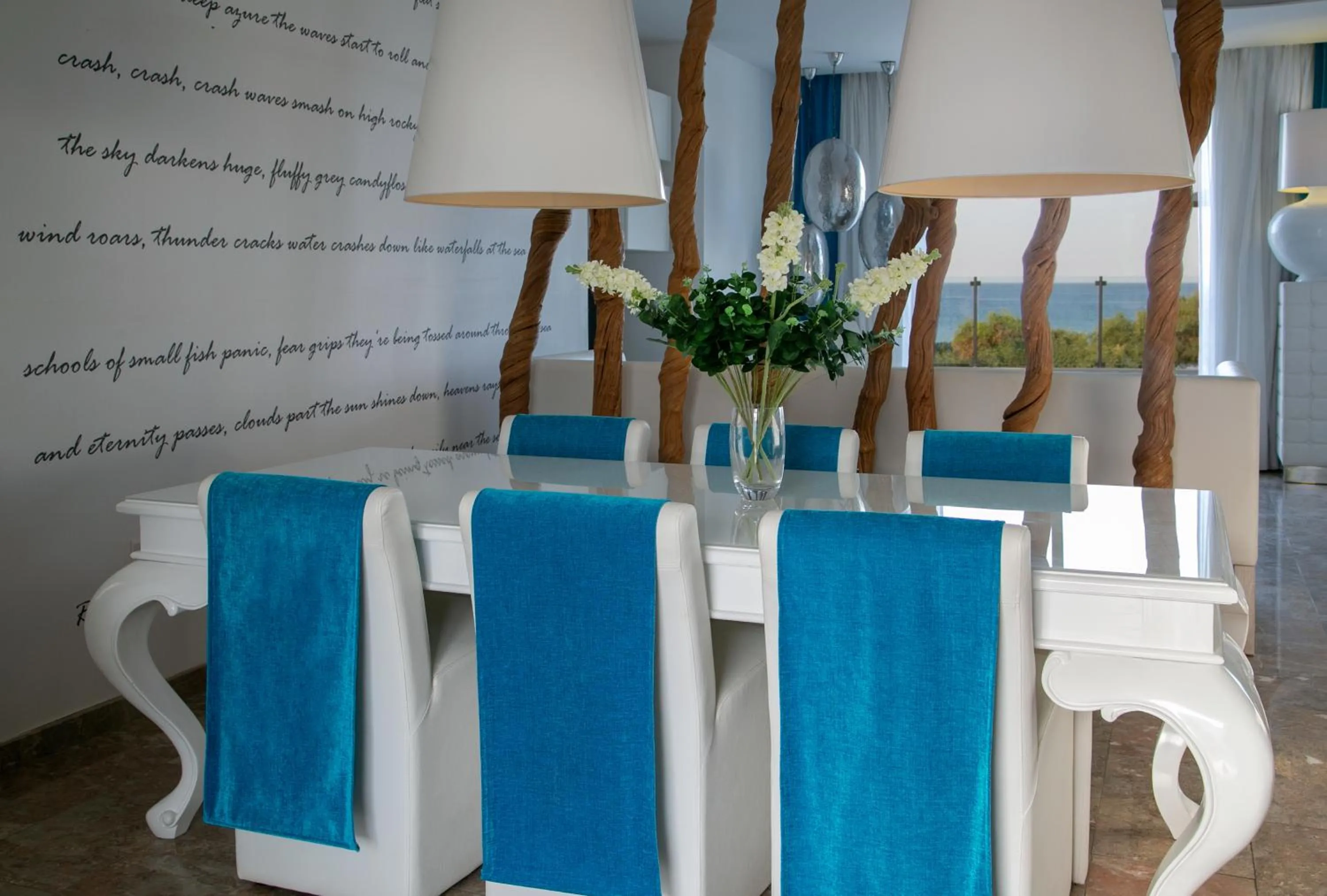 Dining area in Althea Kalamies Luxury Villas