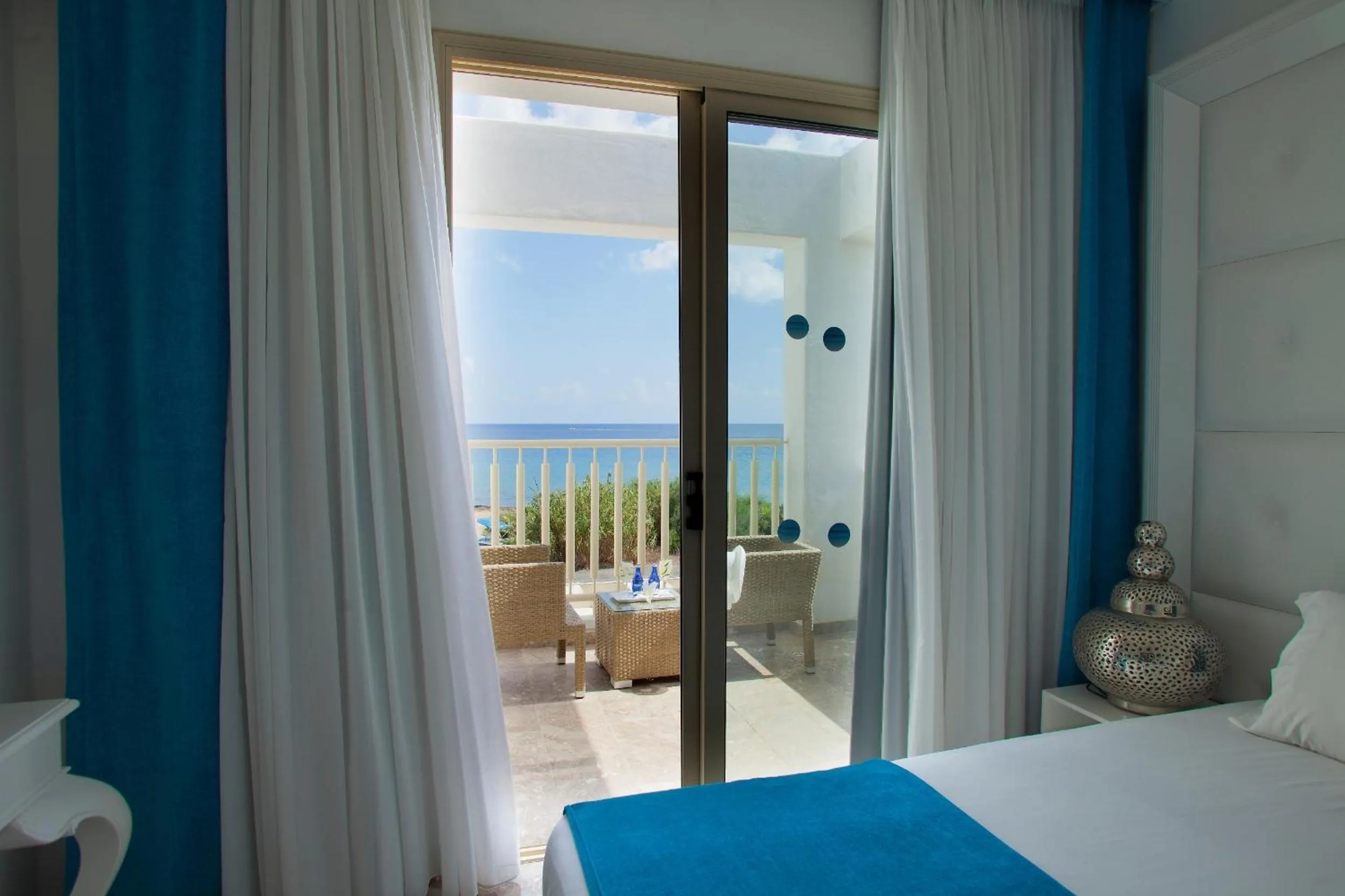 Balcony/Terrace, Bed in Althea Kalamies Luxury Villas