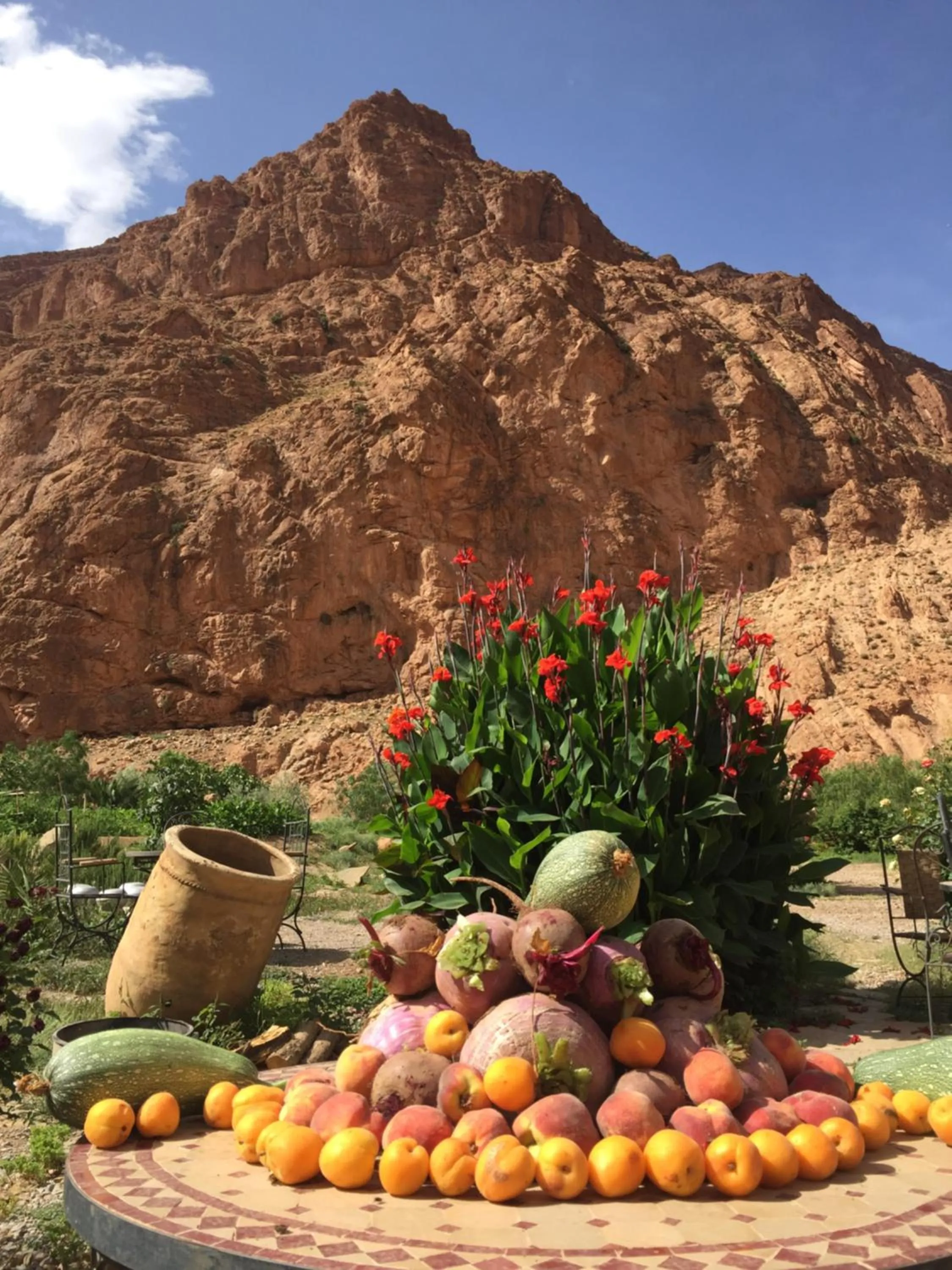 Food and drinks in Auberge Le Festival Todra Gorge