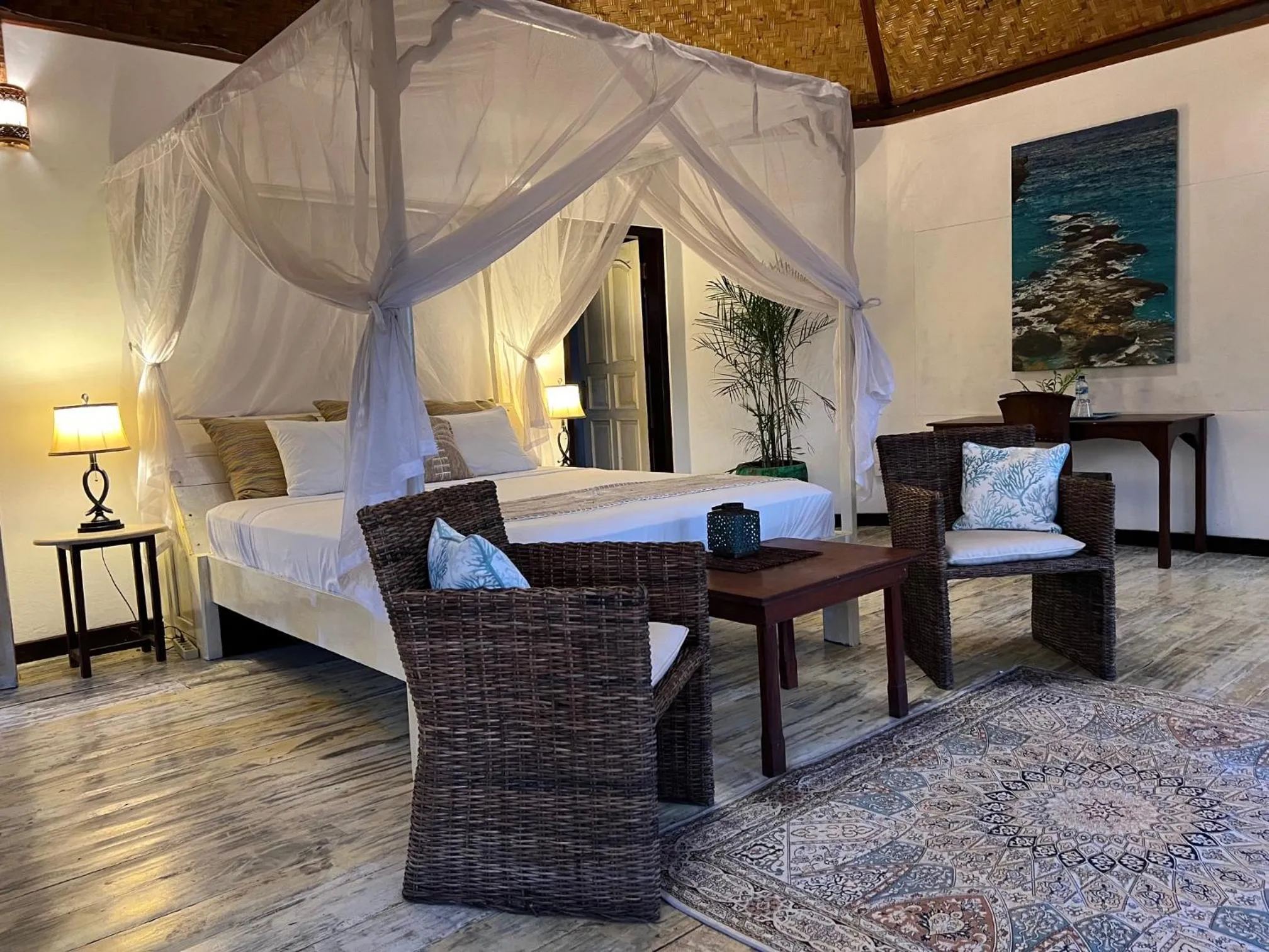 Seating area, Bed in The Palms - Seraya Shores Retreat Bali