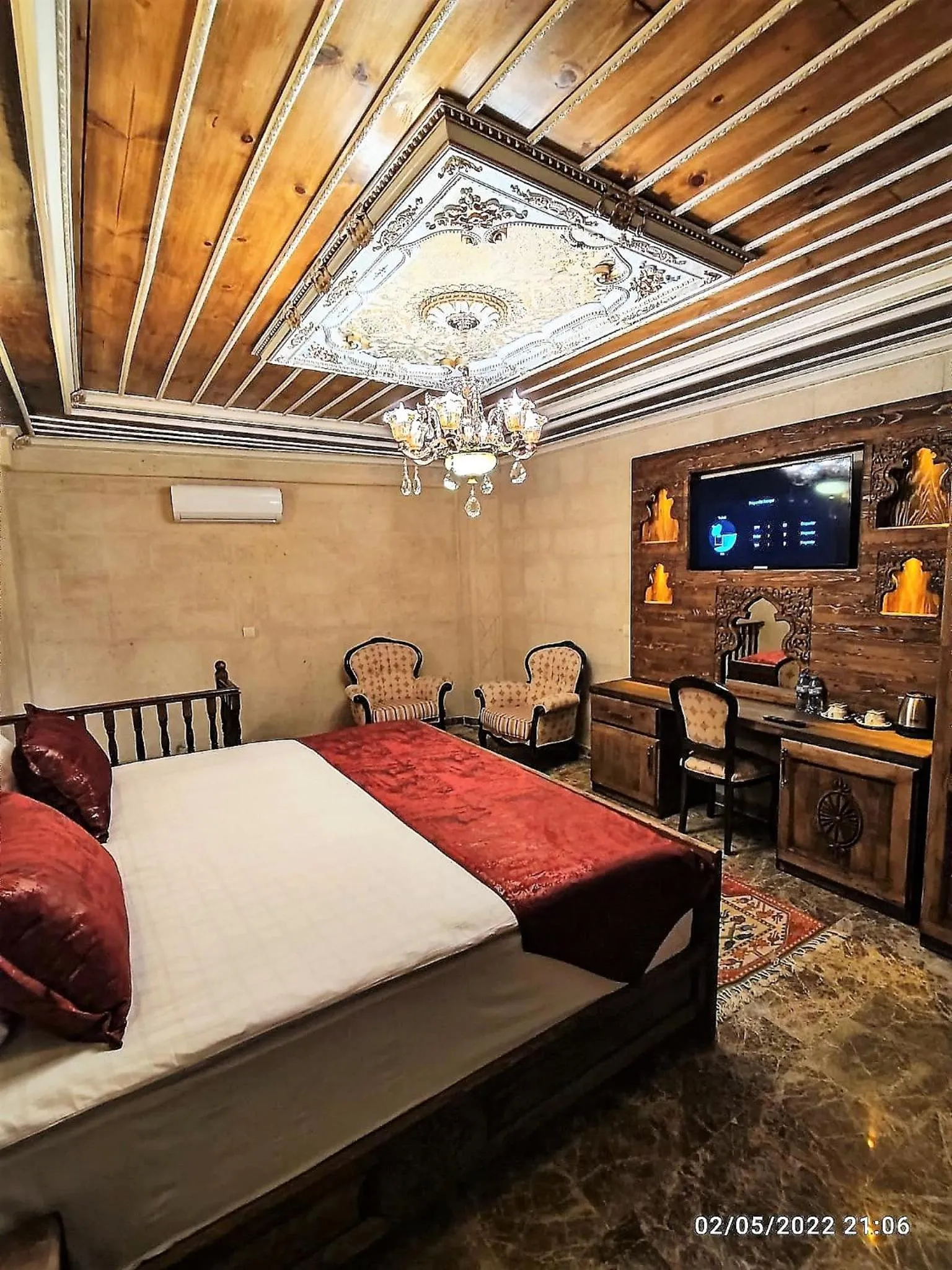Bed in Cappadocia Caves Hotel