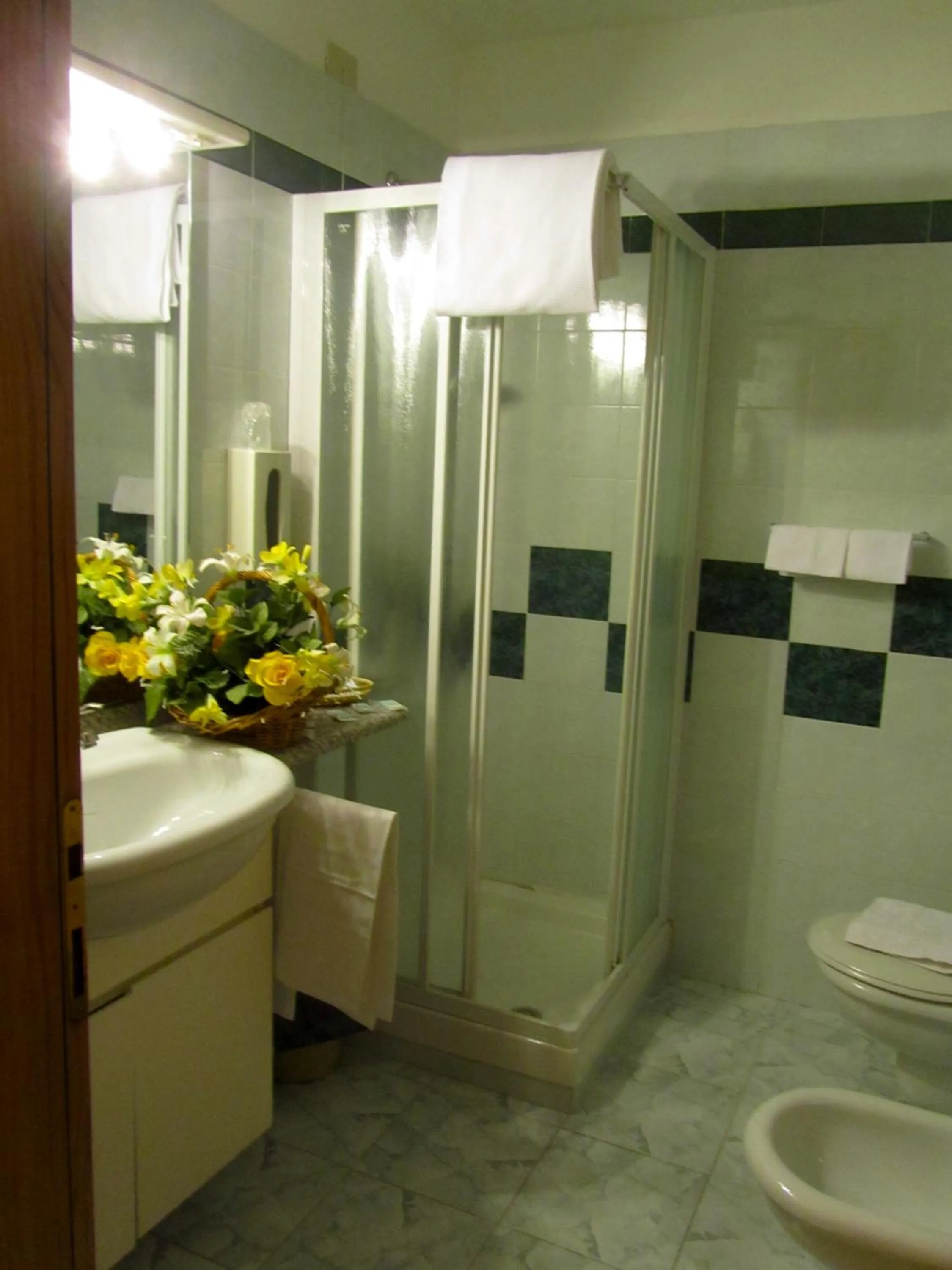 Shower, Bathroom in Hotel Orso Bianco