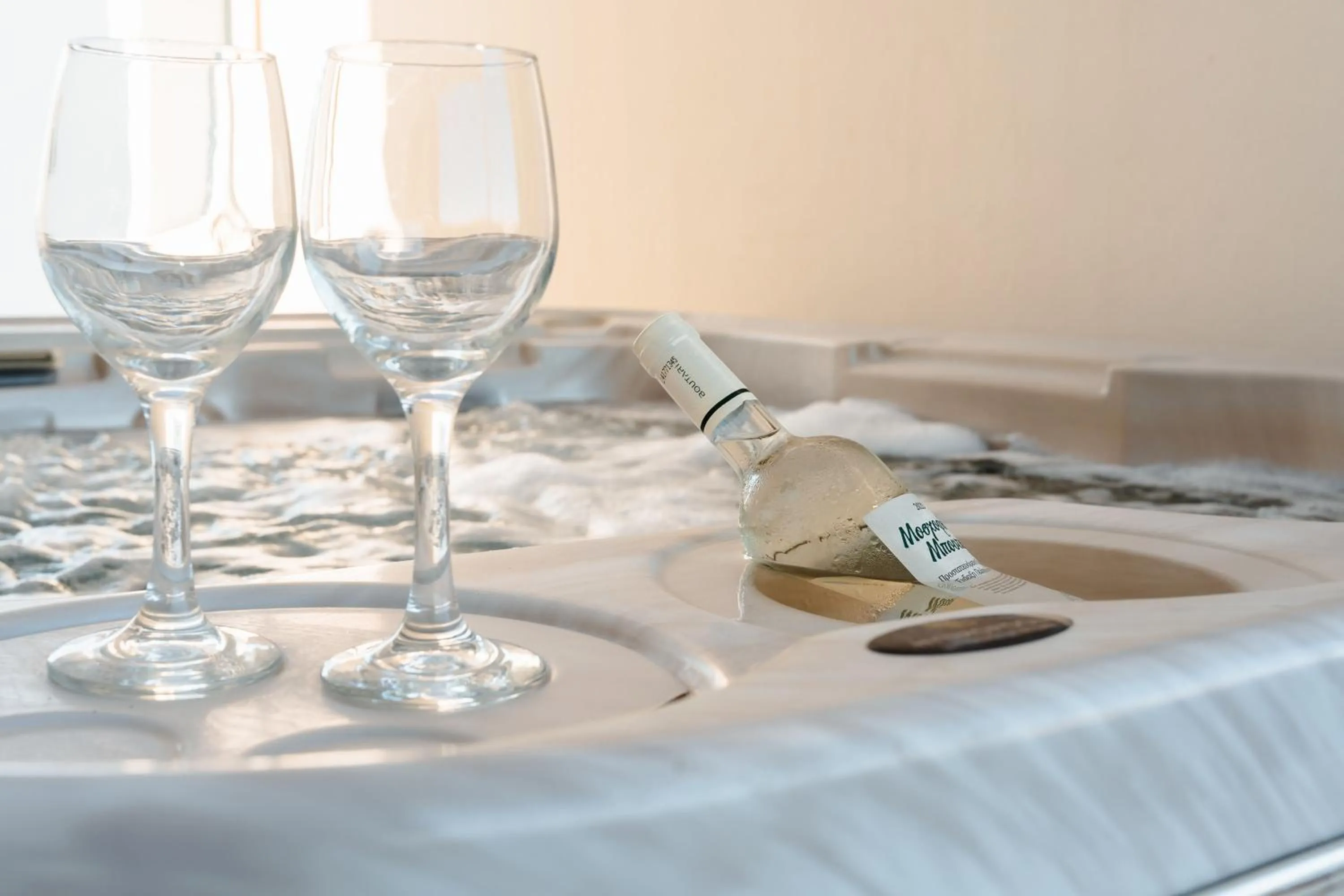 Patio, Bed in Mitos Suites