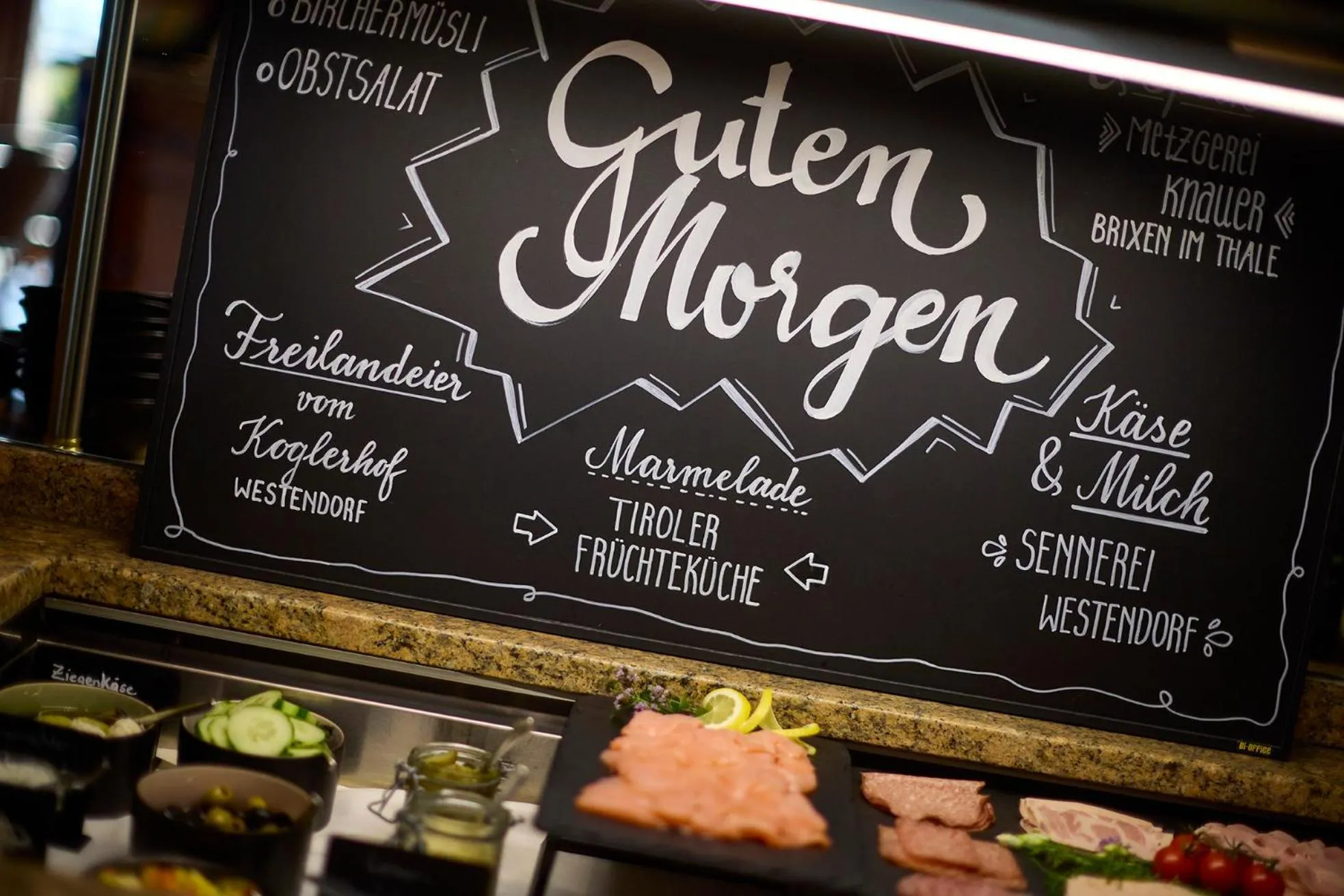 Buffet breakfast in Hotel Hubertus