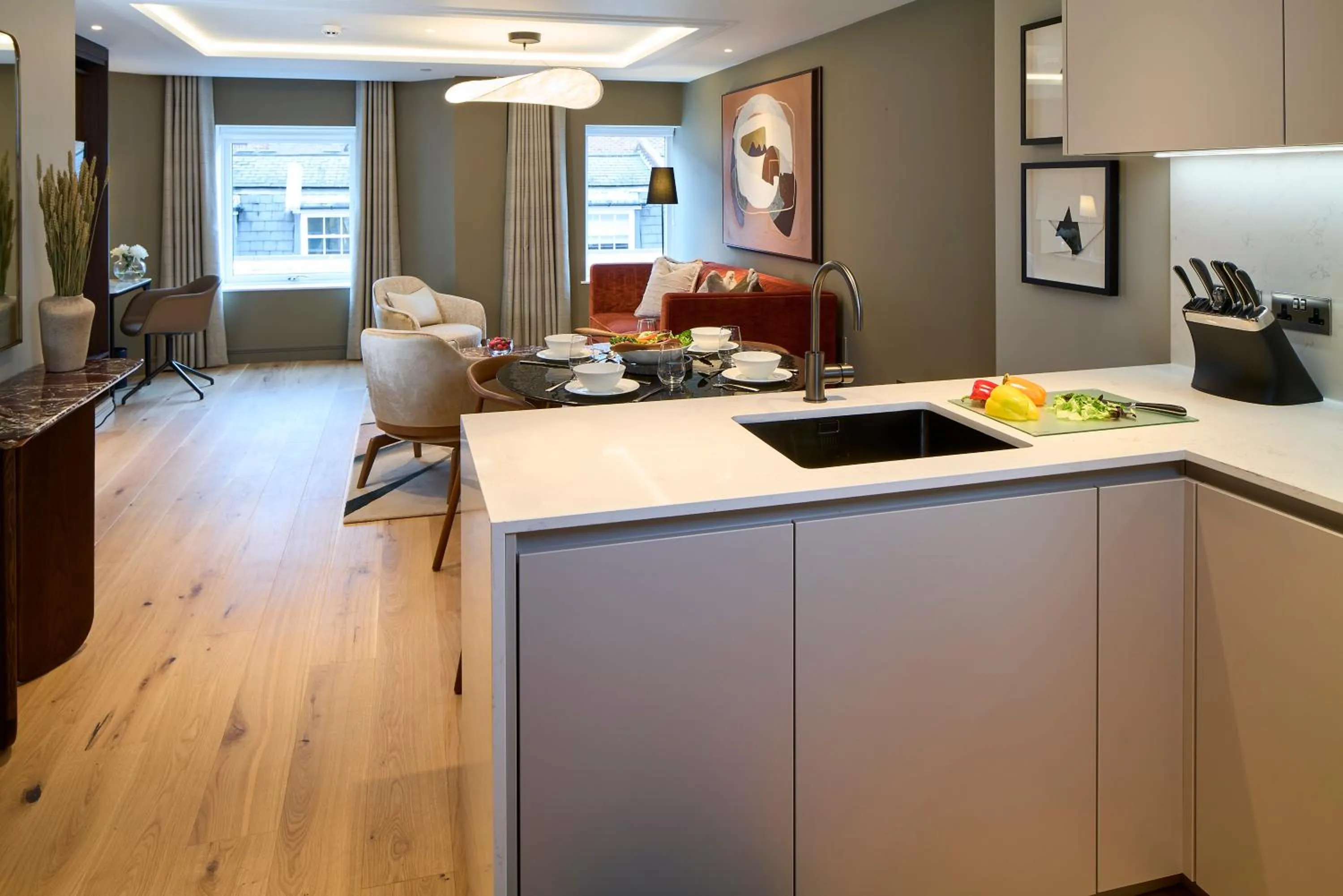 Living room in Cheval Phoenix House at Sloane Square