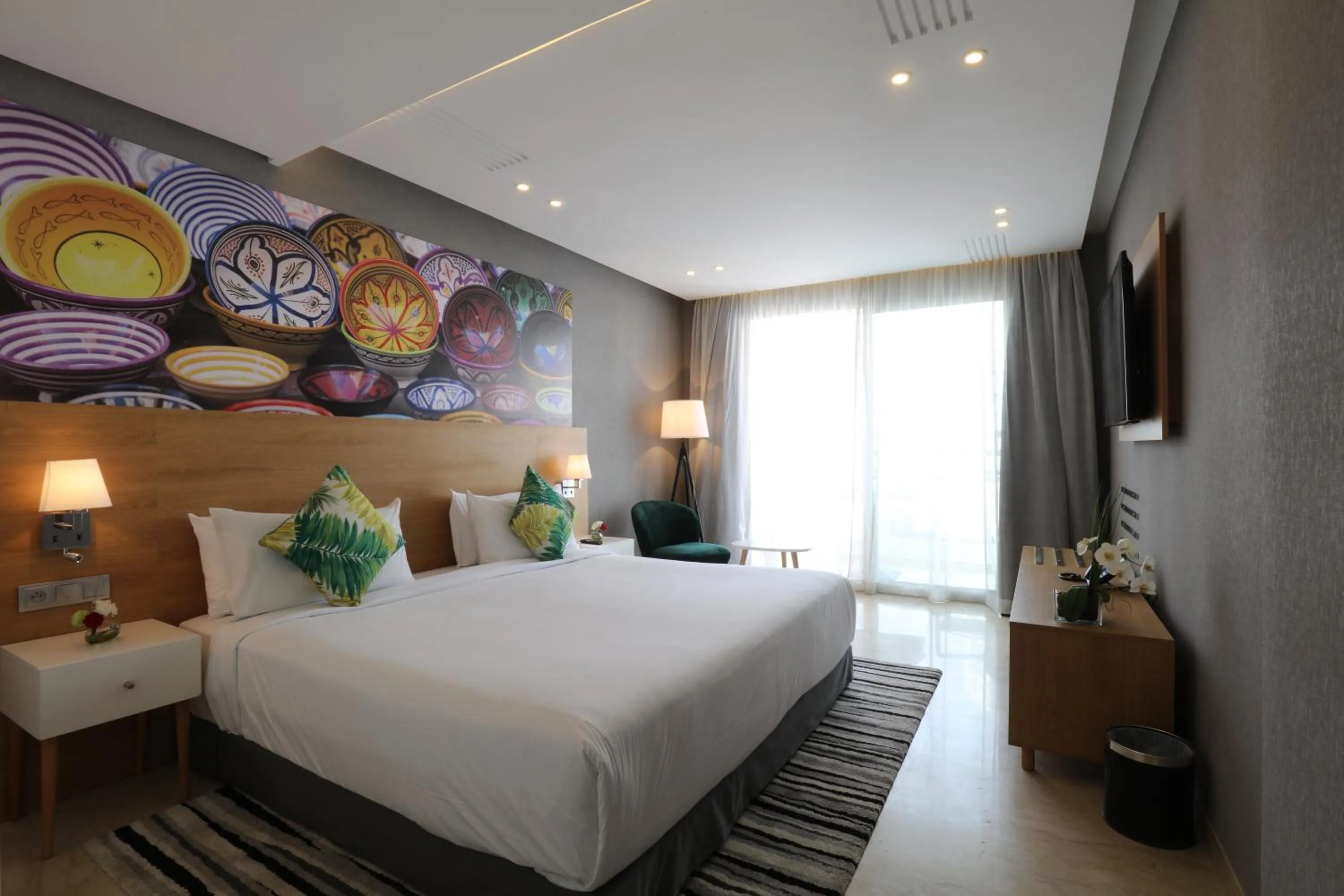 Bed in Mid Town Hotel Casablanca