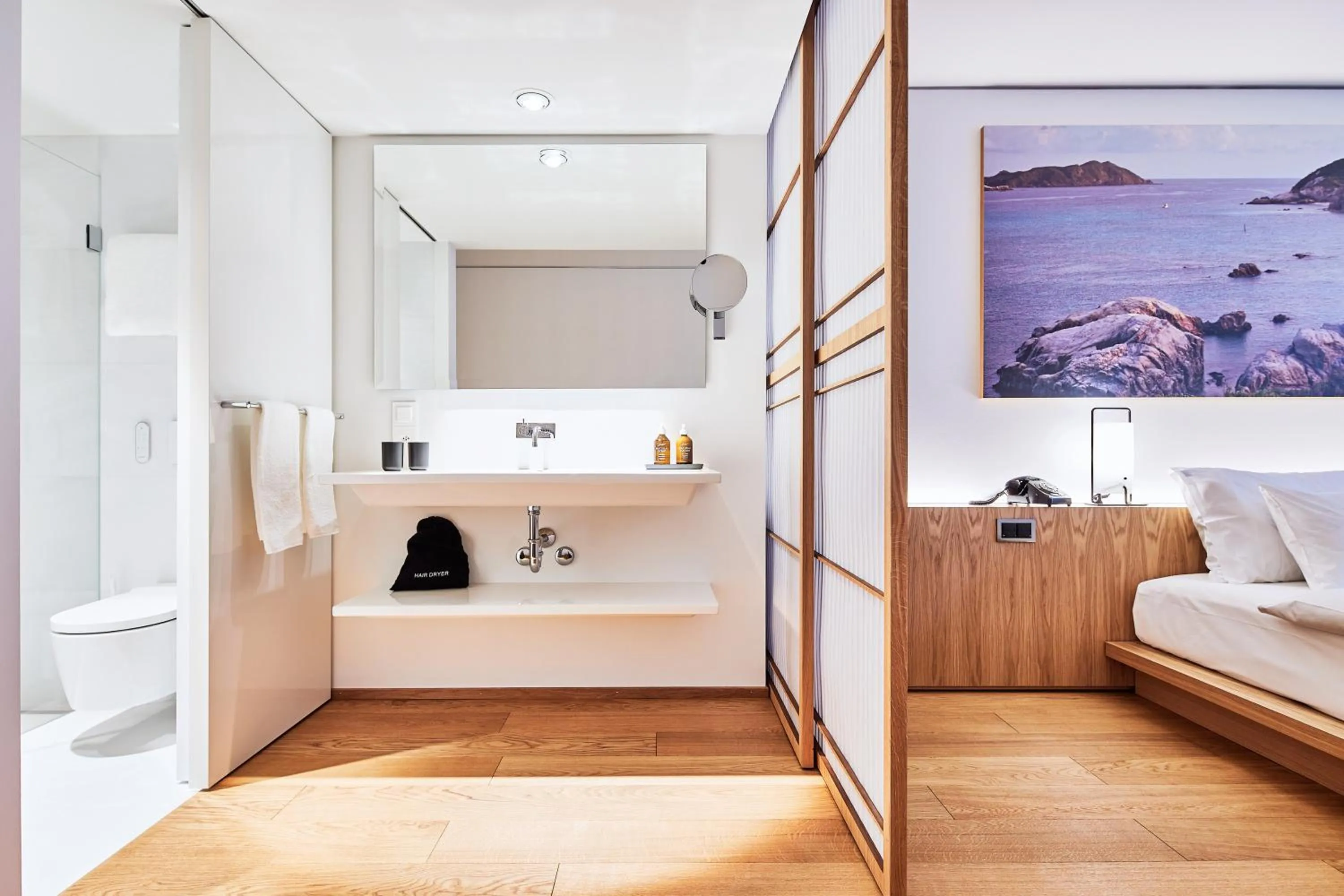 Bathroom, Bed in ART HOUSE Basel - Member of Design Hotels