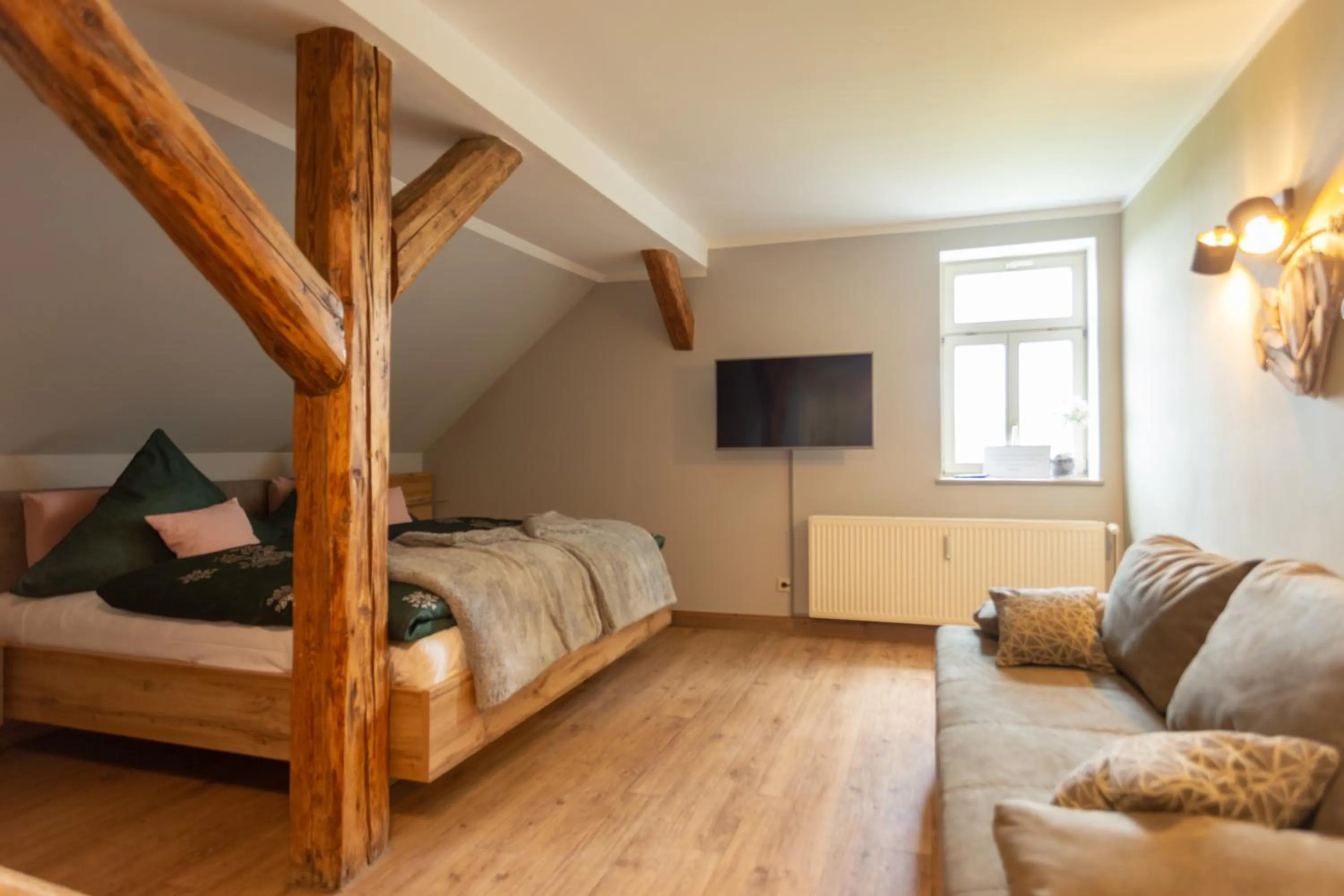 Living room, Bed in Gasthof Obere Mühle
