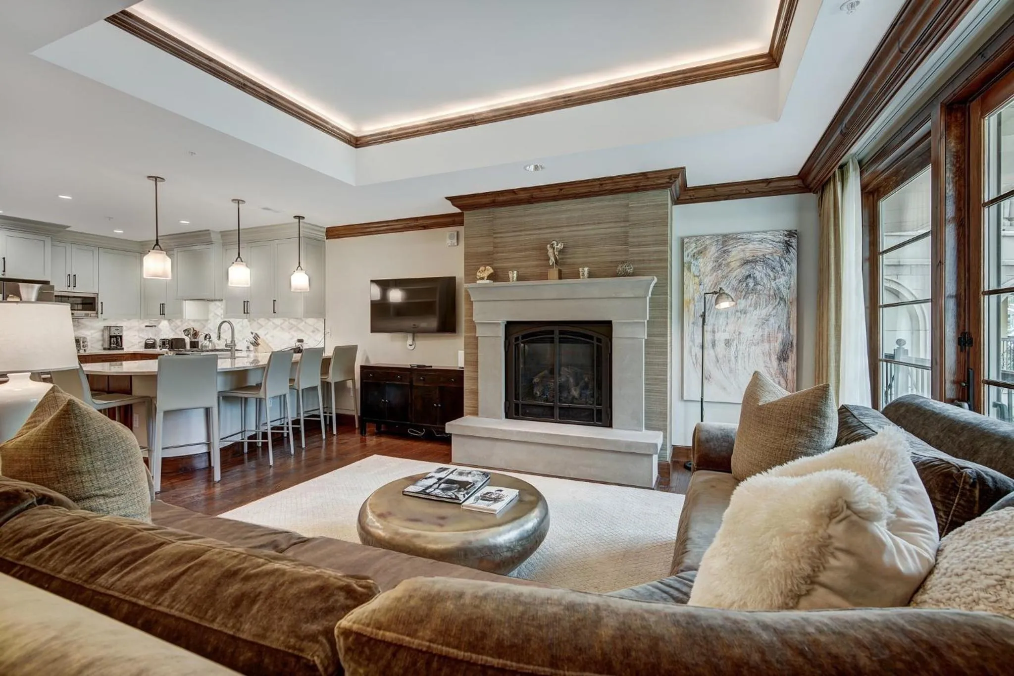 Living room in The Vail Collection at the Ritz Carlton Residences Vail