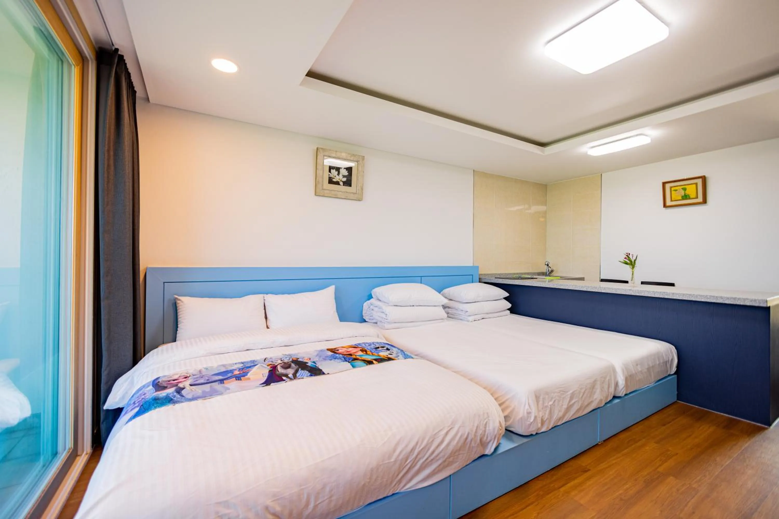 Bed in Jeju Arumdaun Resort