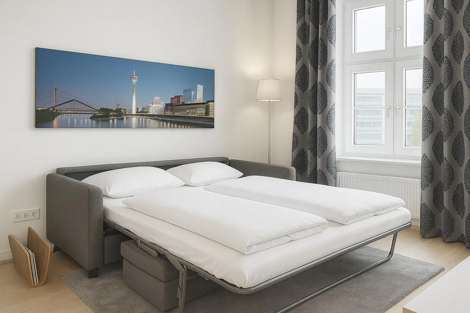 Living room, Bed in The Red Apartments