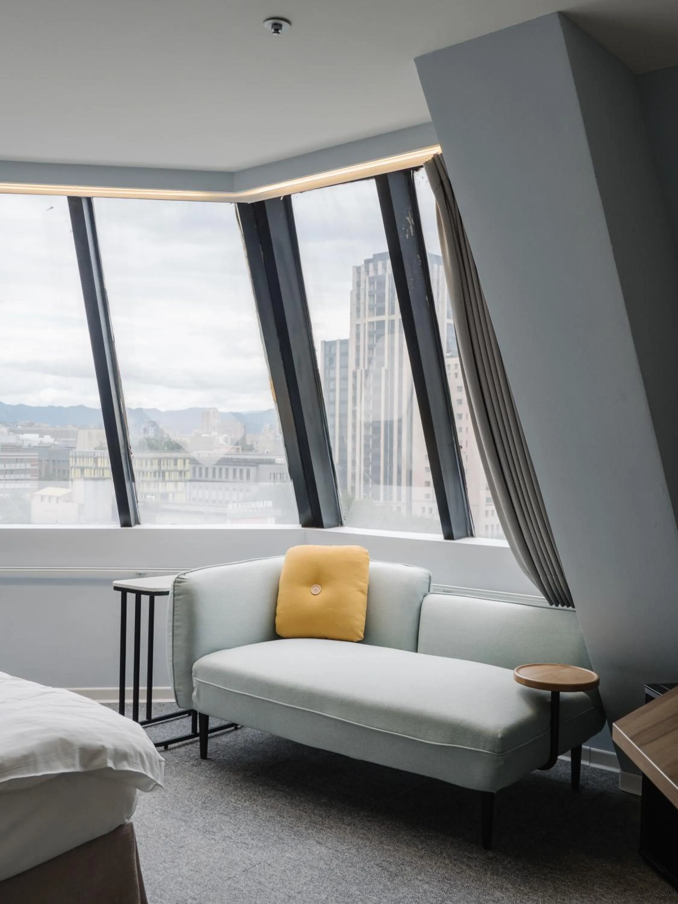 City view in Hotel attic