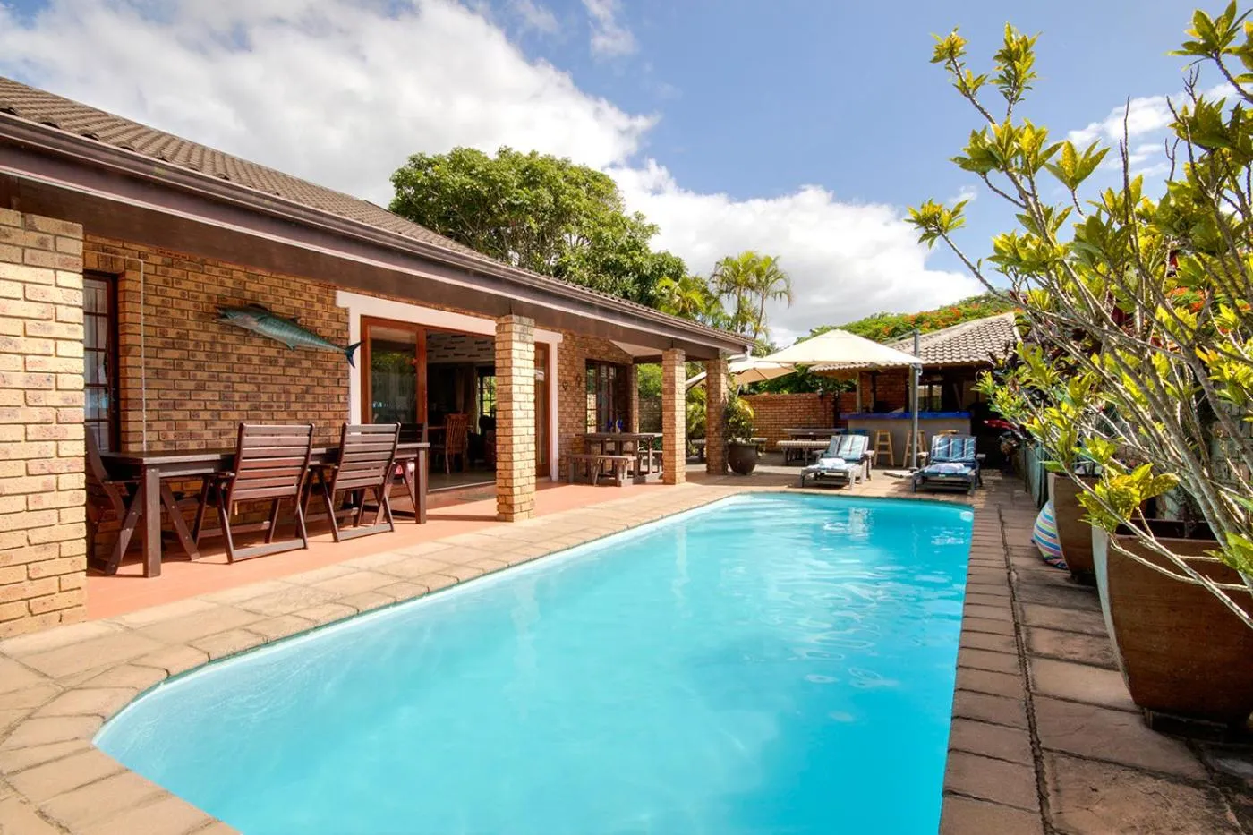 Pool view in Marlin Lodge St Lucia