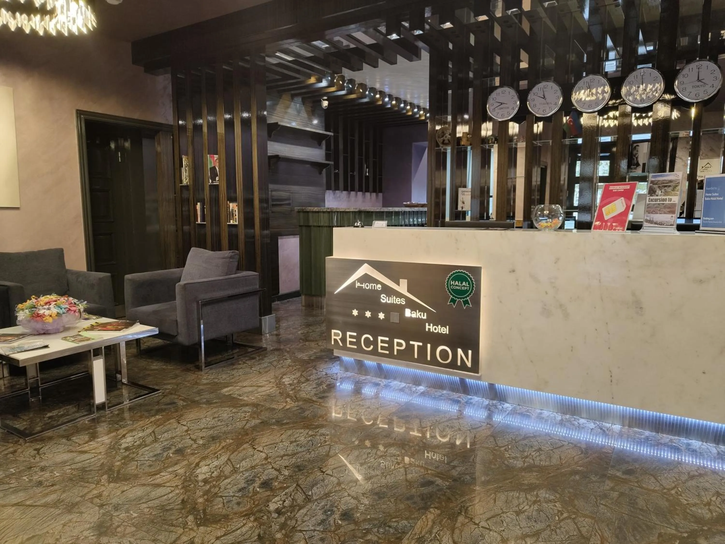 Lobby or reception in Home Suites Baku-Halal Hotel