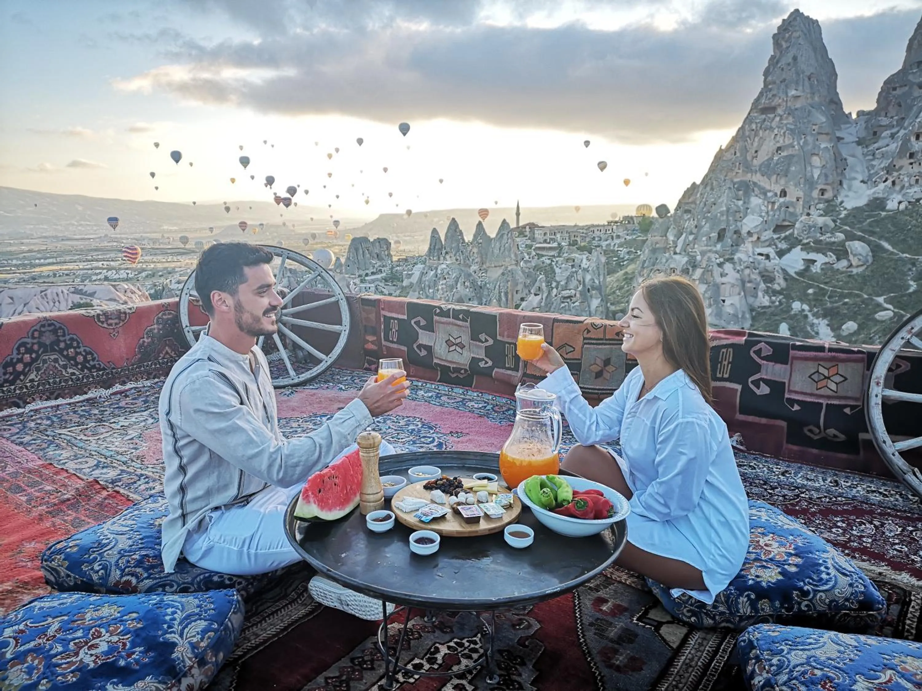 People in Hermes Cave Hotel