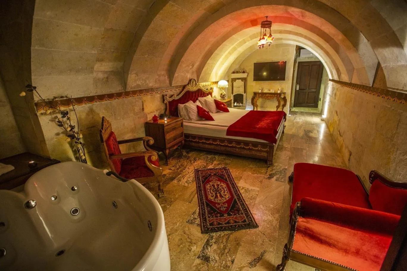 Bed in Hermes Cave Hotel