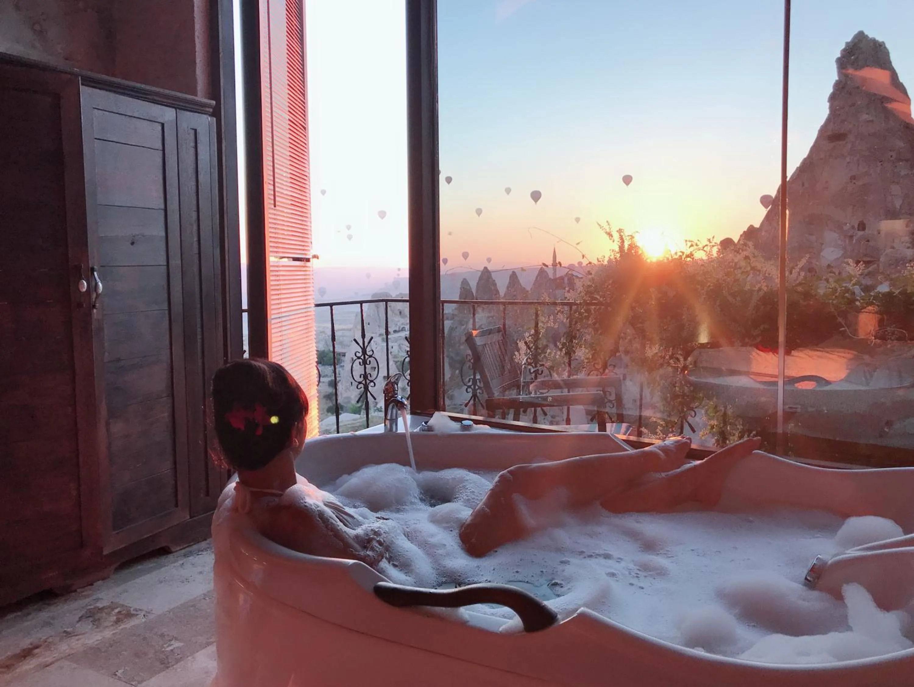 People in Hermes Cave Hotel